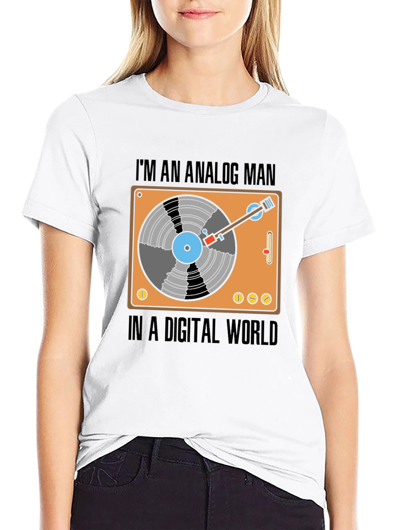 Black Analog Man in a Digital World T-Shirt view 9