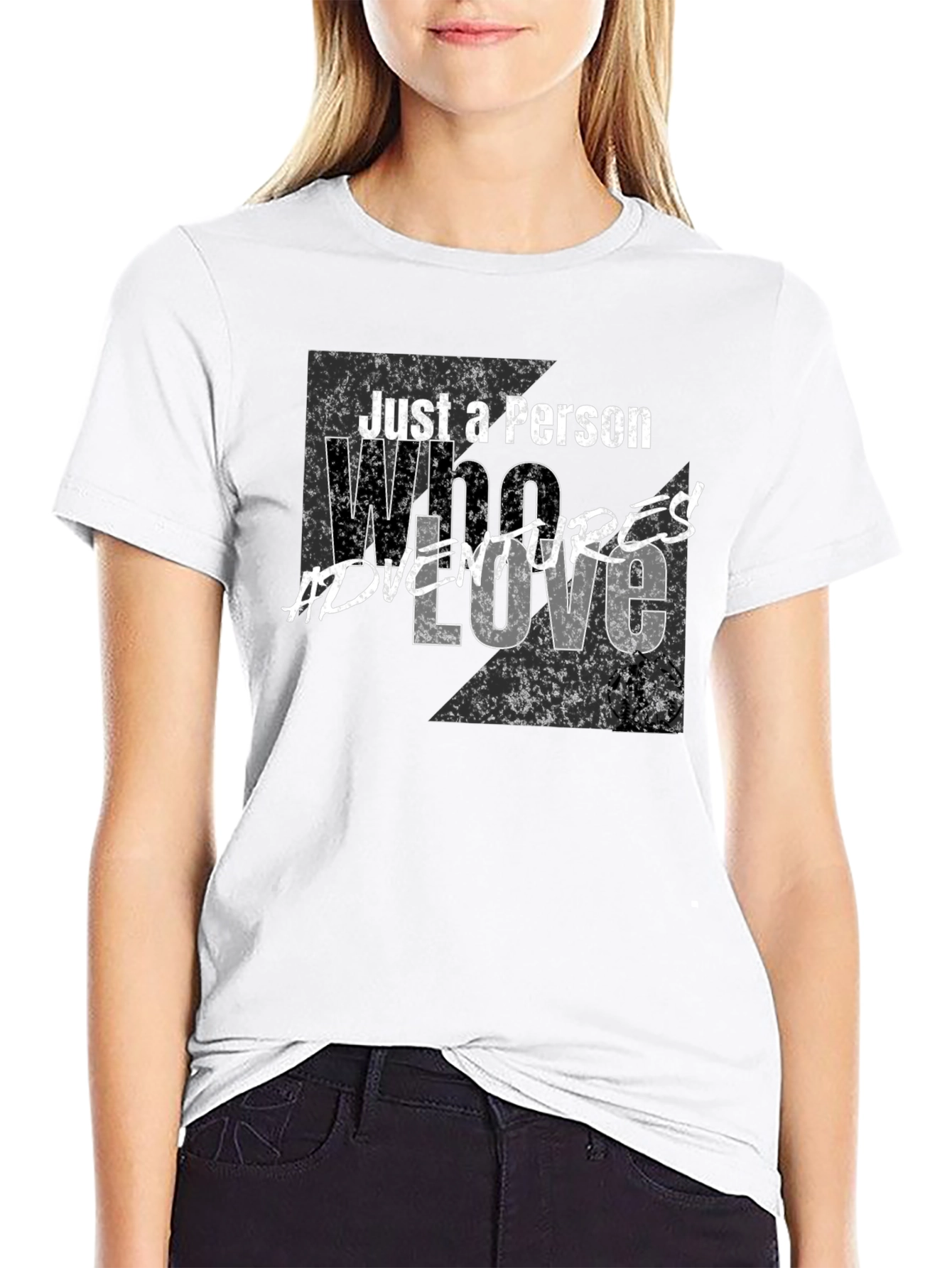 Black Adventure Lover T-Shirt - Just a Person Who Loves Adventures view 9