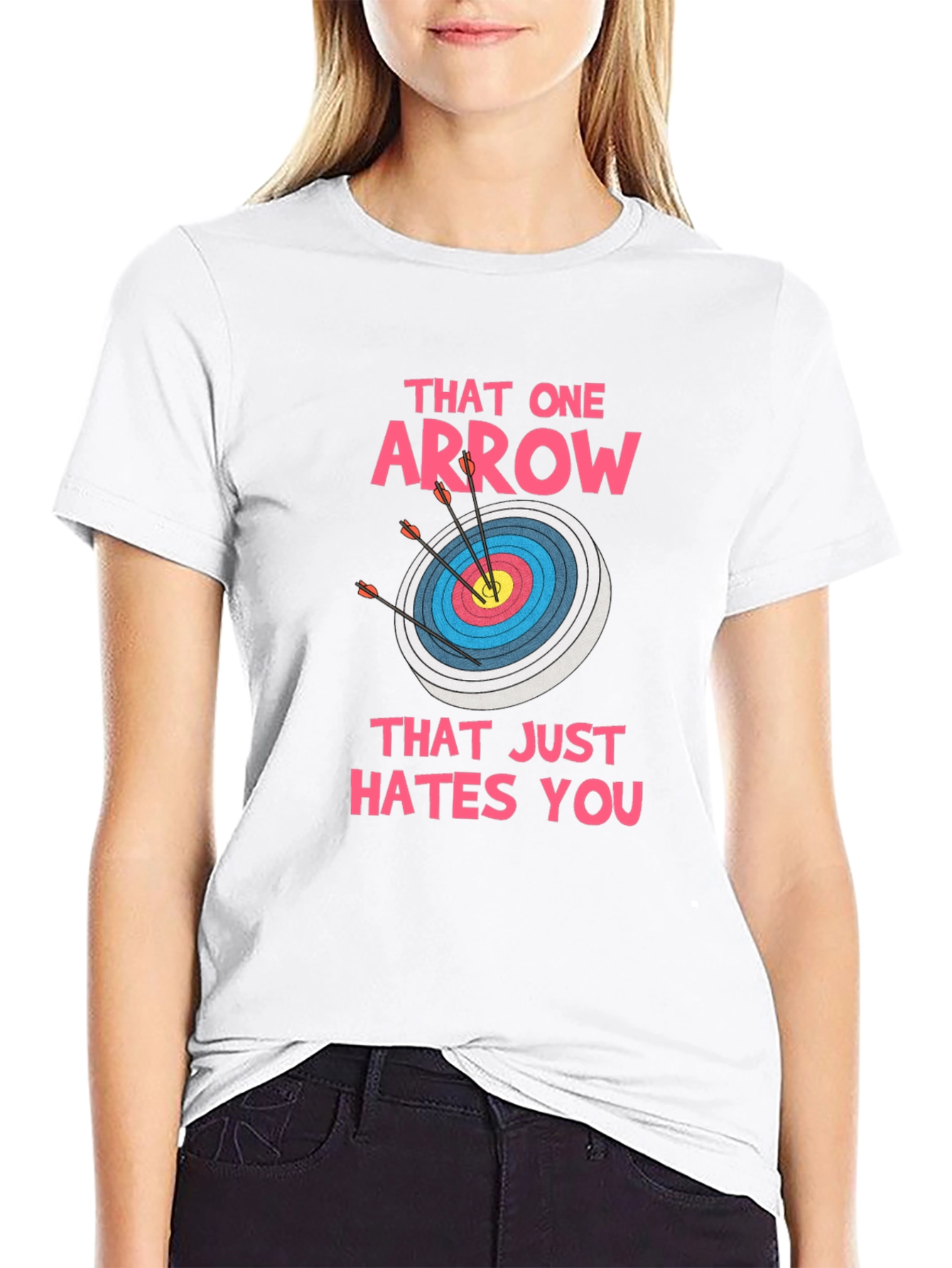 Black Archery Target T-Shirt - Funny Arrow Design view 9