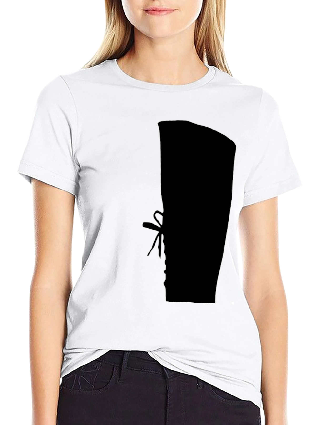 Black Silhouette Boot Print Black T-Shirt view 9