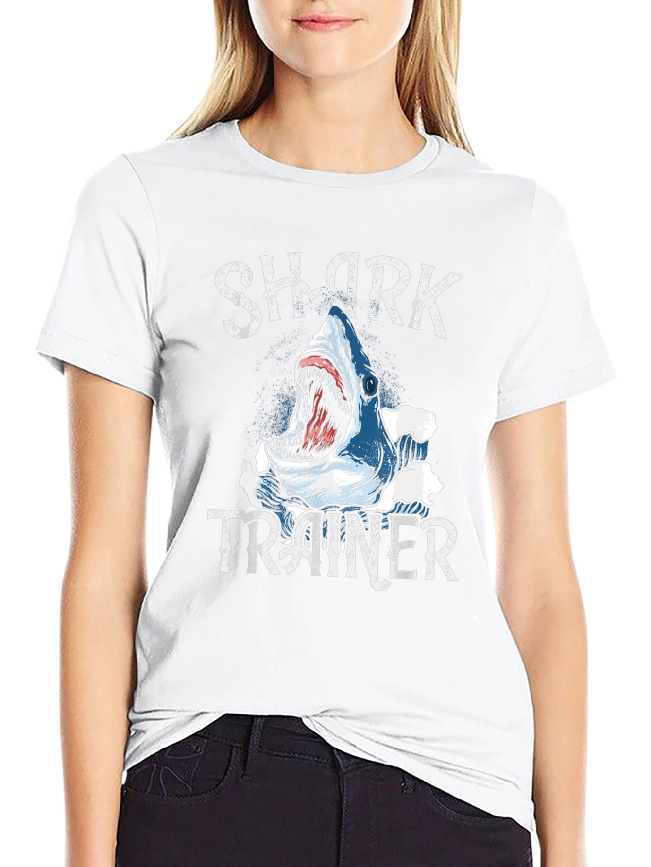 Black Shark Trainer Graphic Tee - Black Cotton T-Shirt view 9