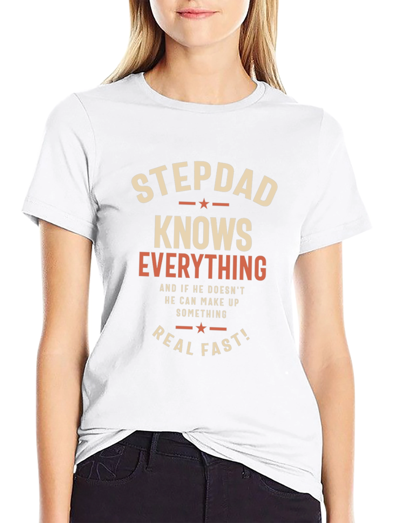Black Stepdad Knows Everything Graphic Tee view 9
