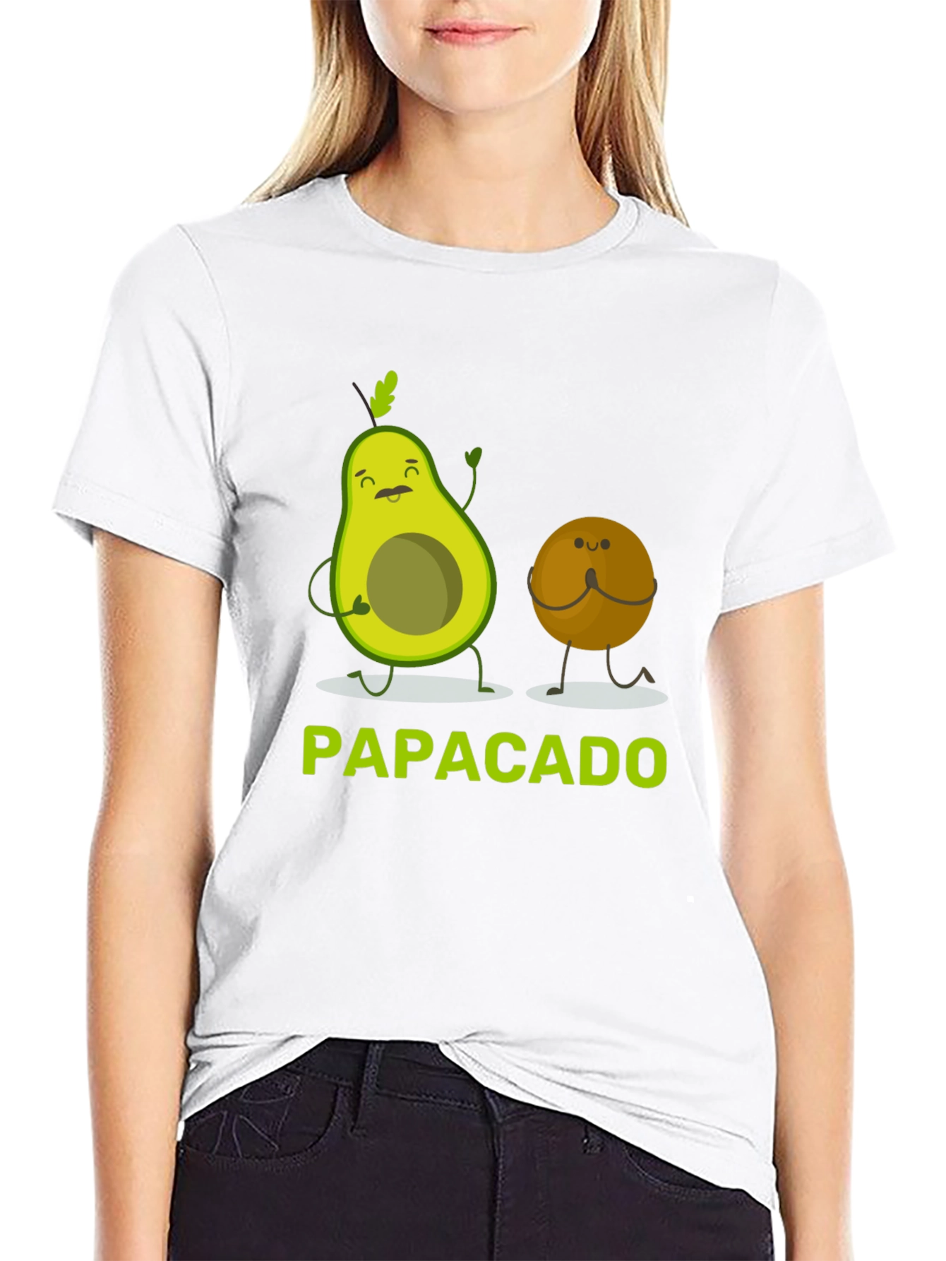 Black Papacado Funny Avocado Dad T-Shirt view 9