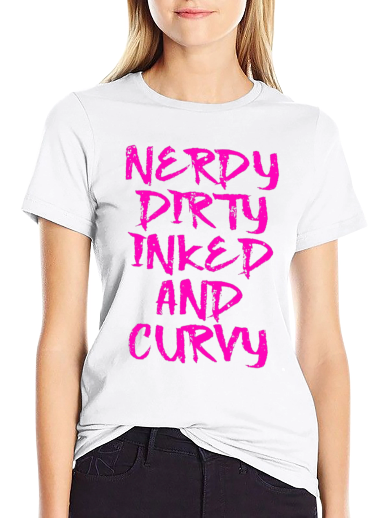 Nerdy Dirty Inked Curvy Graphic T-Shirt - 9