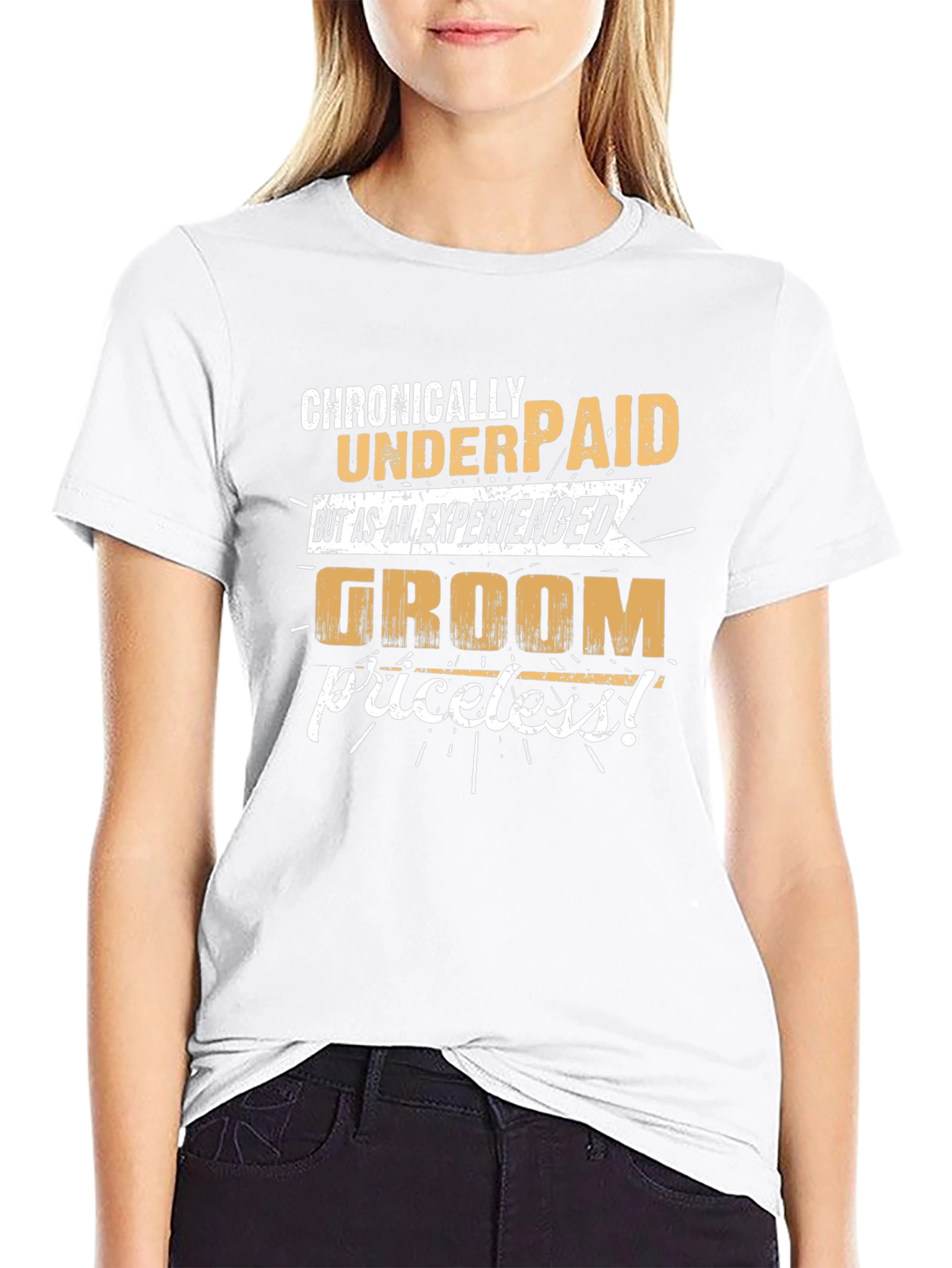 Black Chronically Underpaid Groom T-Shirt view 9
