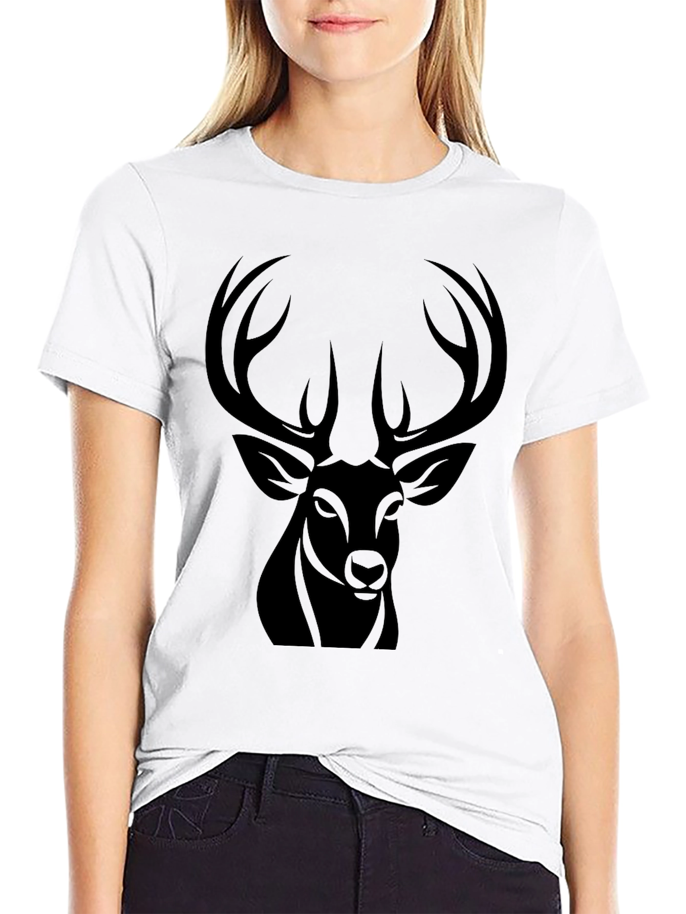 Black Black Deer Graphic Tee - Men's Casual Fashion view 9