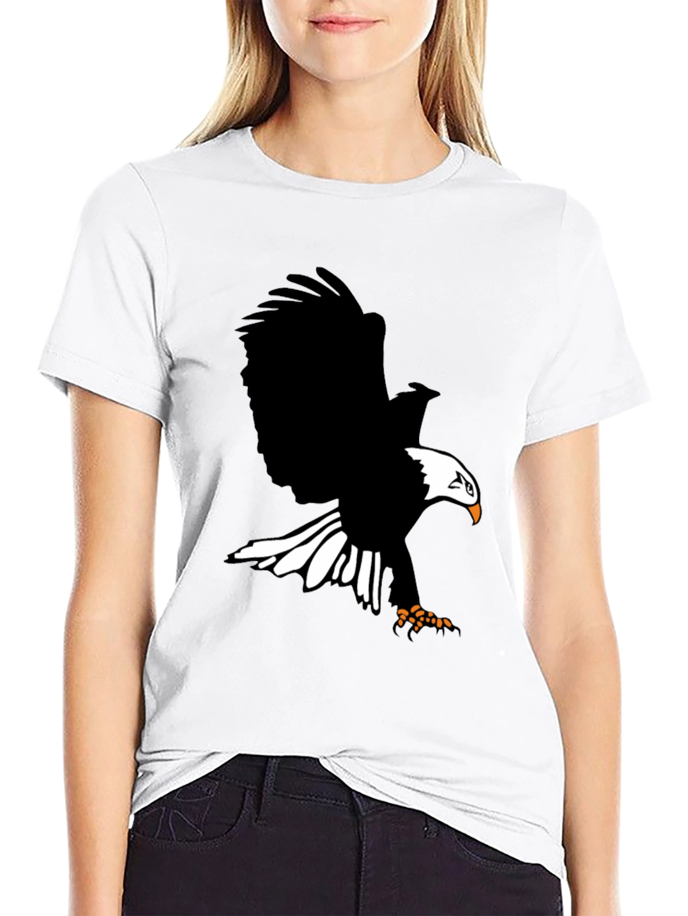 Black Eagle Graphic Print T-Shirt - Bold Black Tee view 9