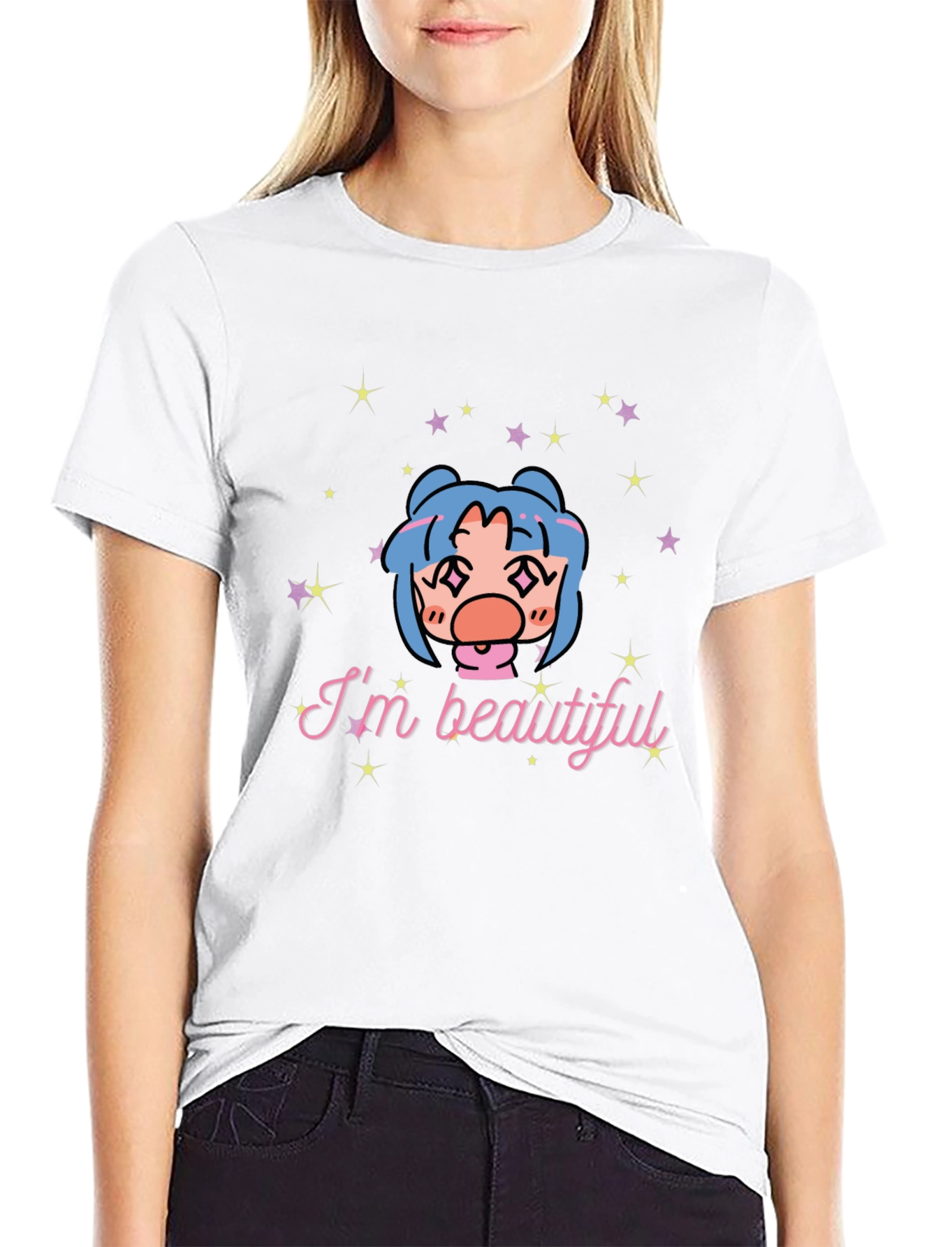 Black I'm Beautiful Graphic T-Shirt - Black view 9
