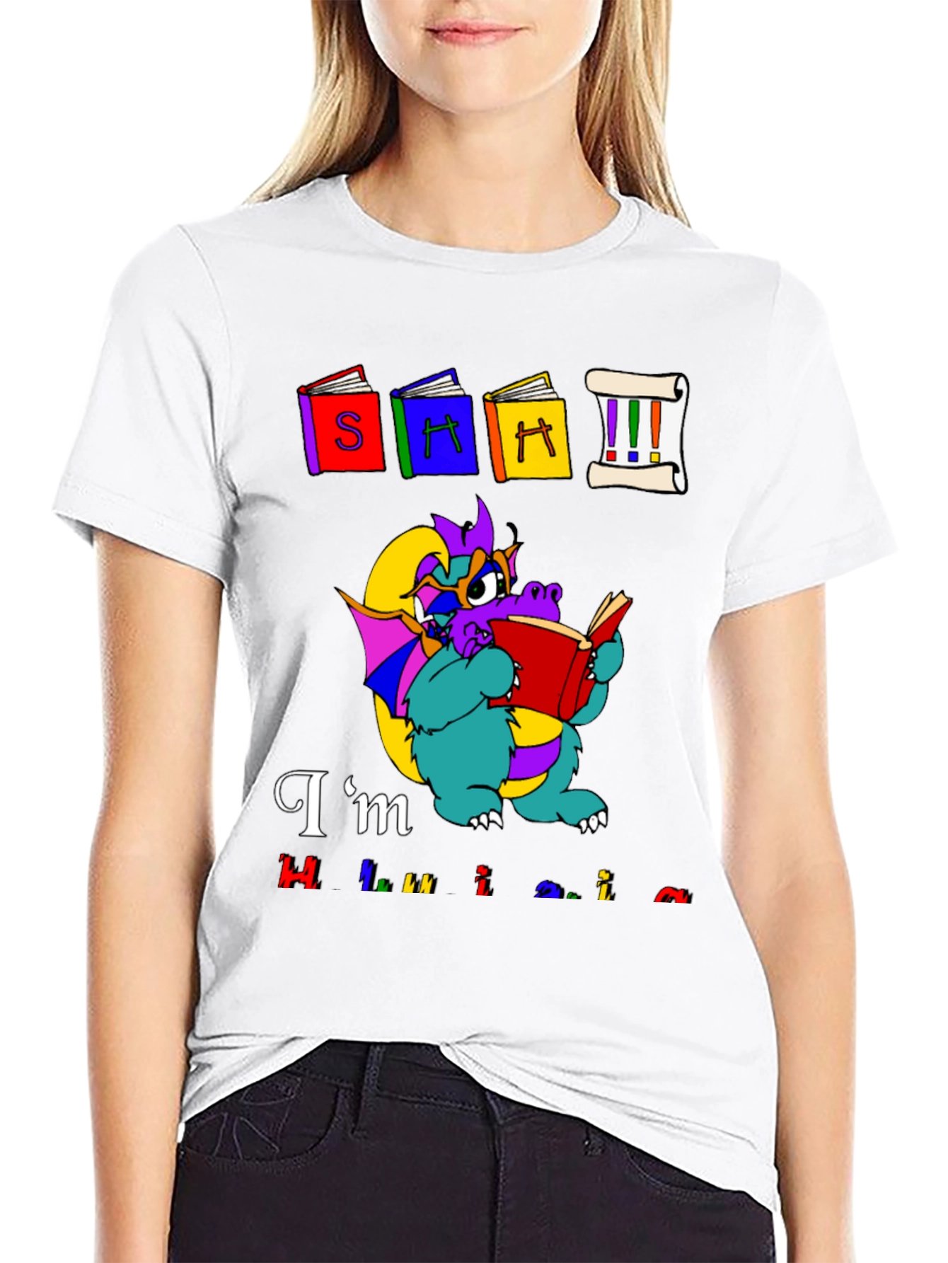 Black Book Dragon Graphic Tee - I'm Hilarious T-Shirt view 9