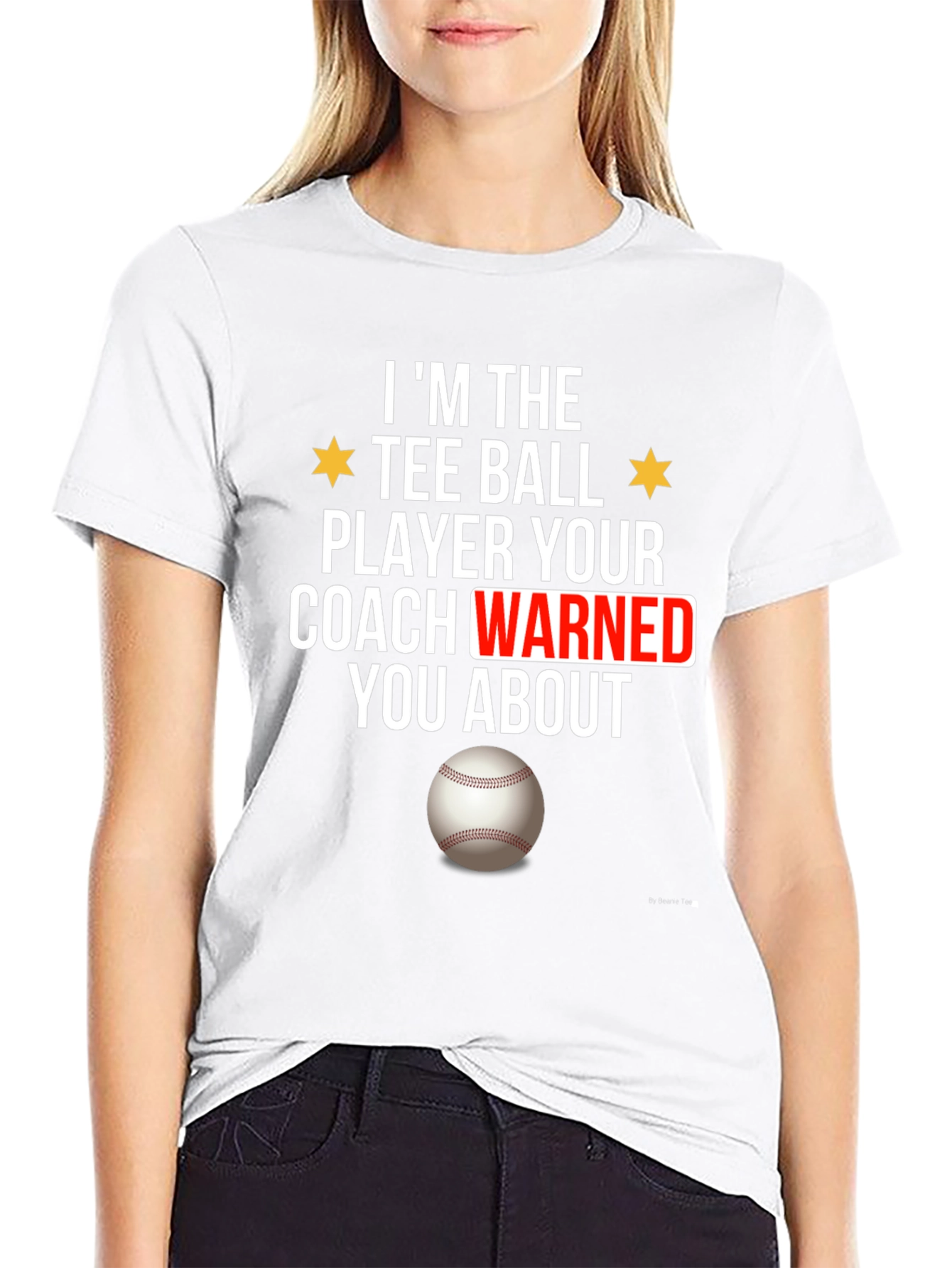 Black Tee Ball Player Funny Graphic T-Shirt view 9