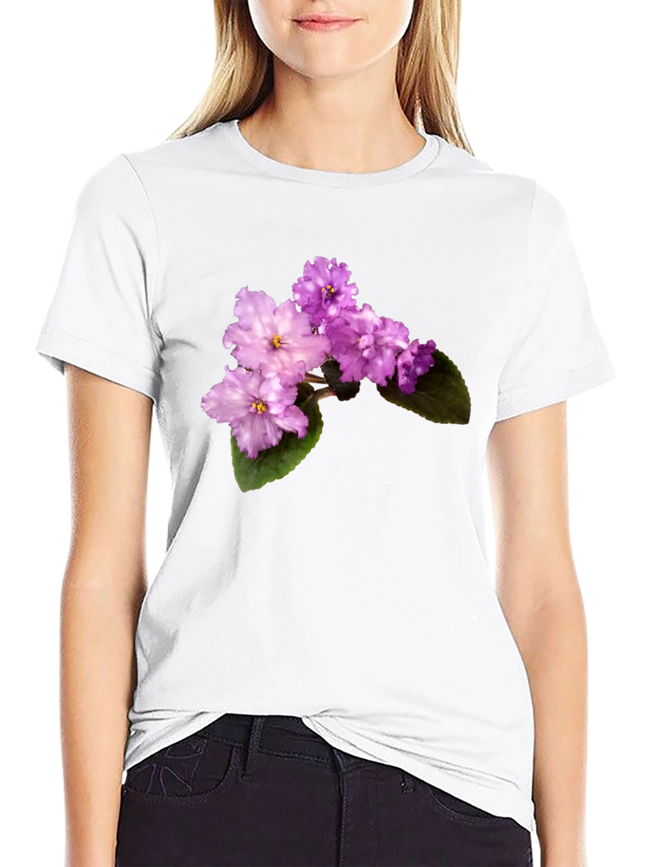 Black Floral Print T-Shirt - Stylish & Comfortable view 9