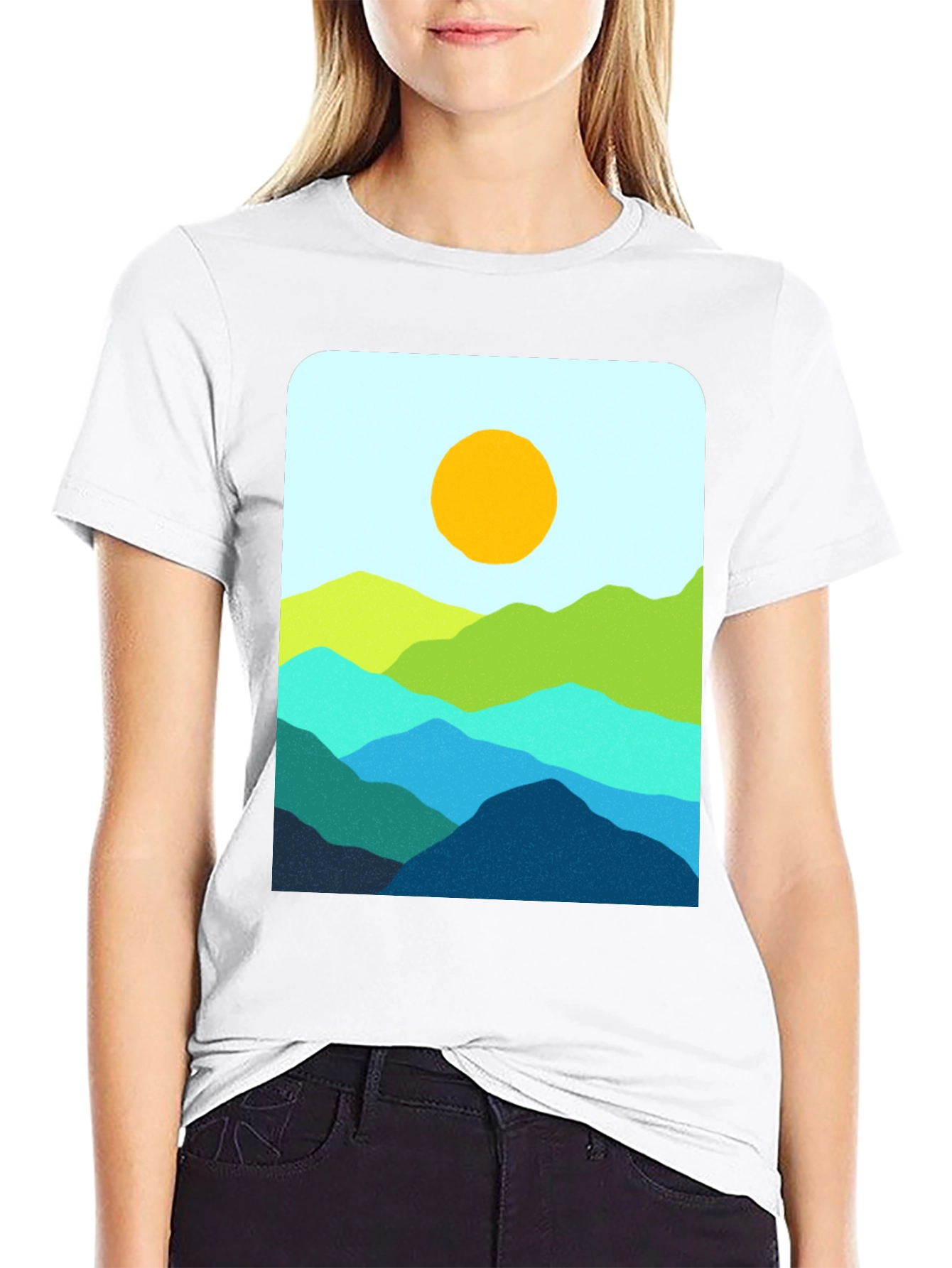 Black Mountainscape Graphic T-Shirt - Stylish Nature Design view 9