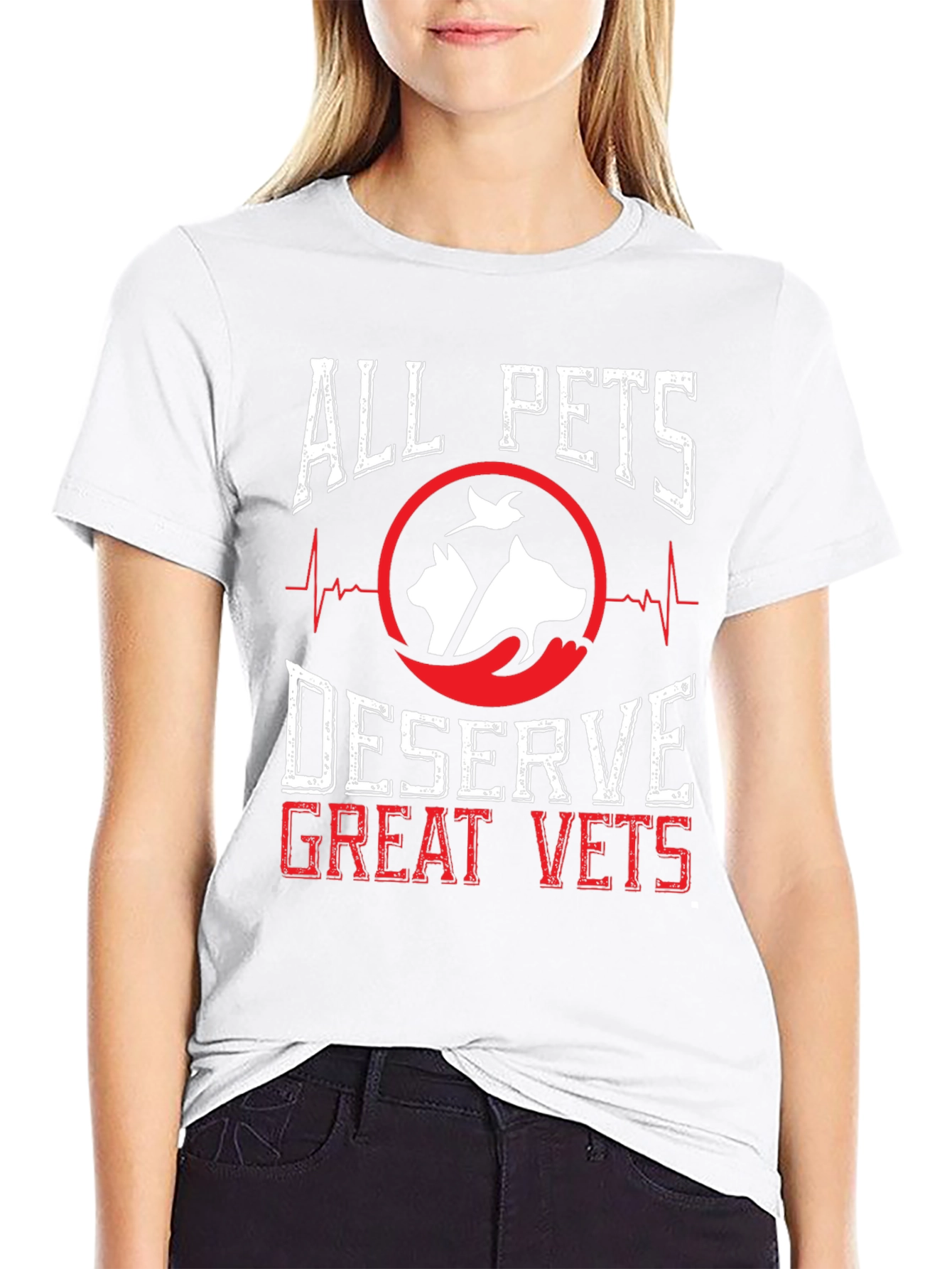 Black All Pets Deserve Great Vets T-Shirt view 9