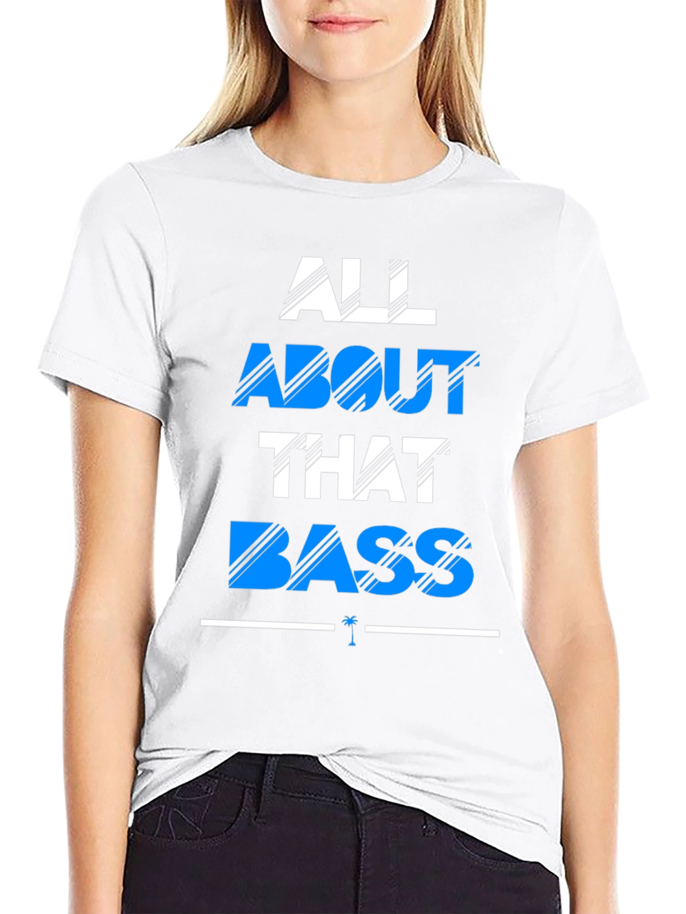 Black All About That Bass Graphic Tee - Black Cotton T-Shirt view 9