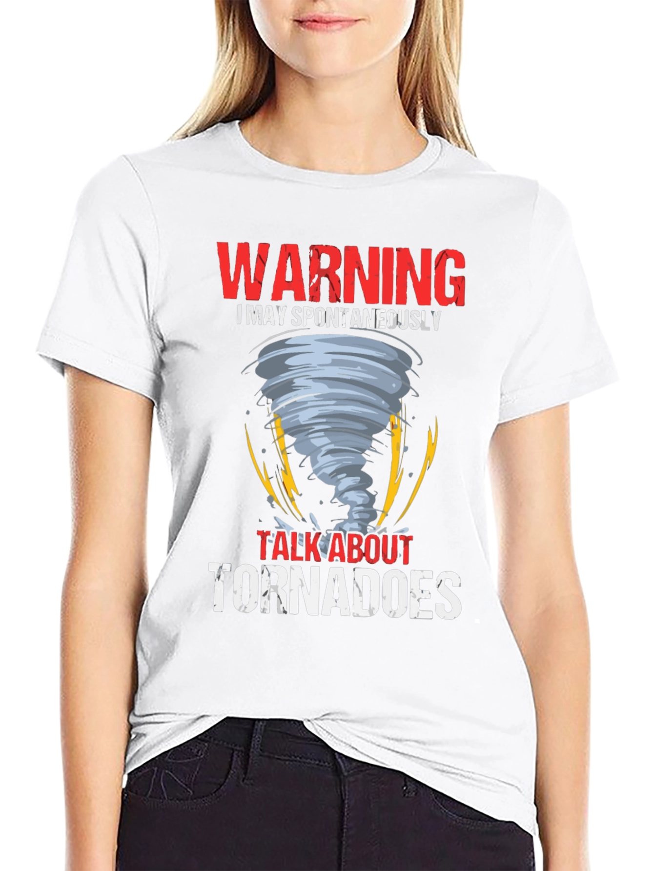 Black Warning May Spontaneously Talk About Tornadoes T-Shirt view 9