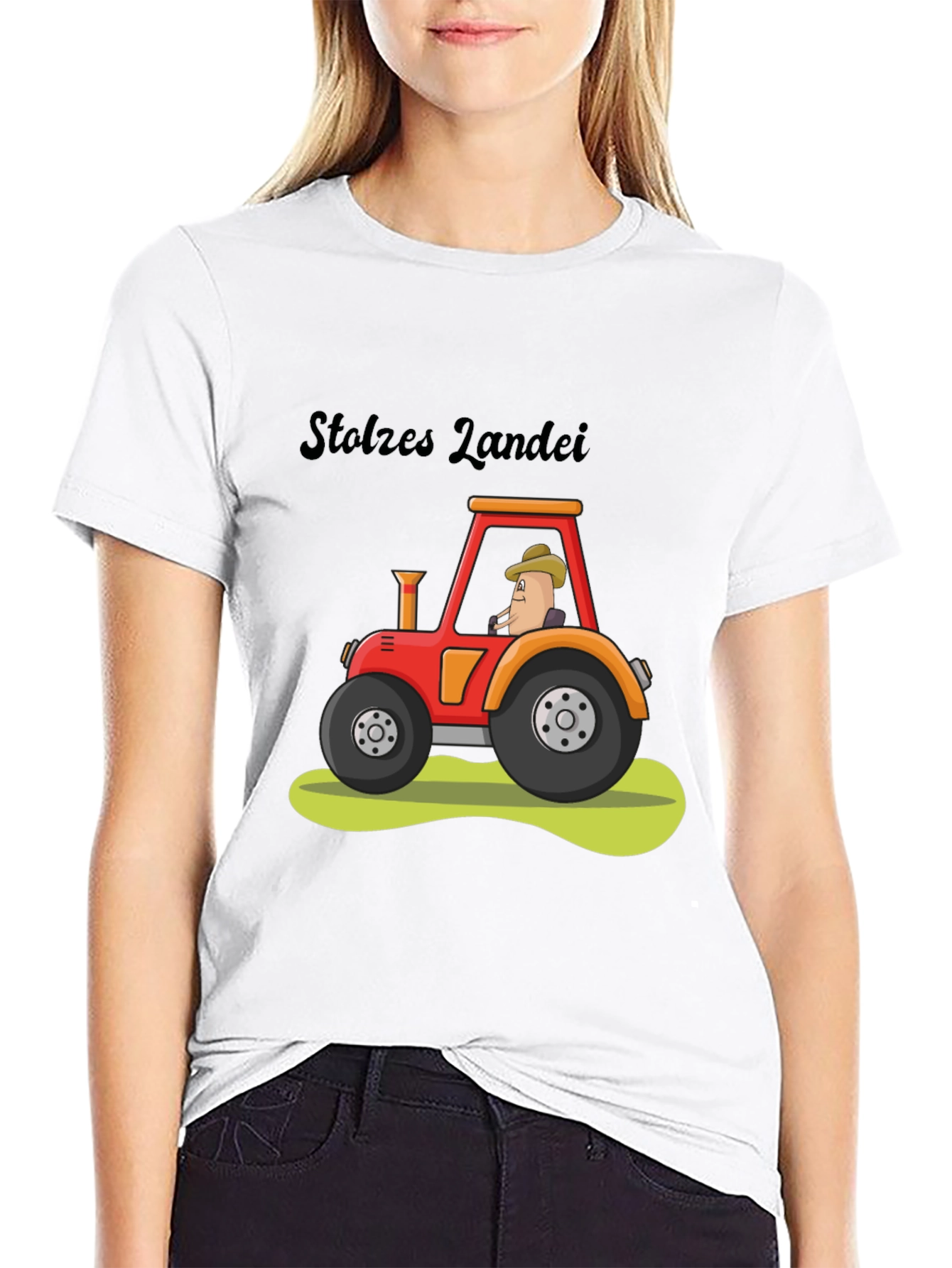 Black Stolzes Landei Tractor Graphic Tee view 9