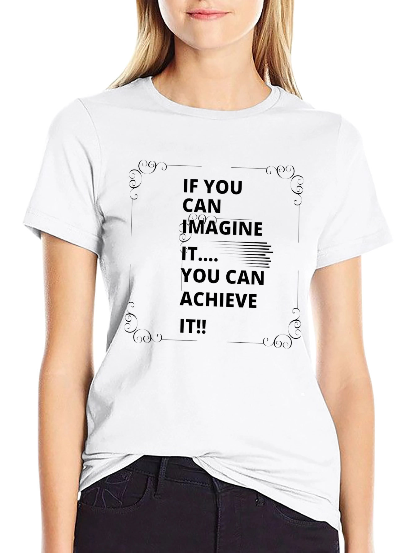 Black Inspirational Graphic Tee - Achieve It! view 9