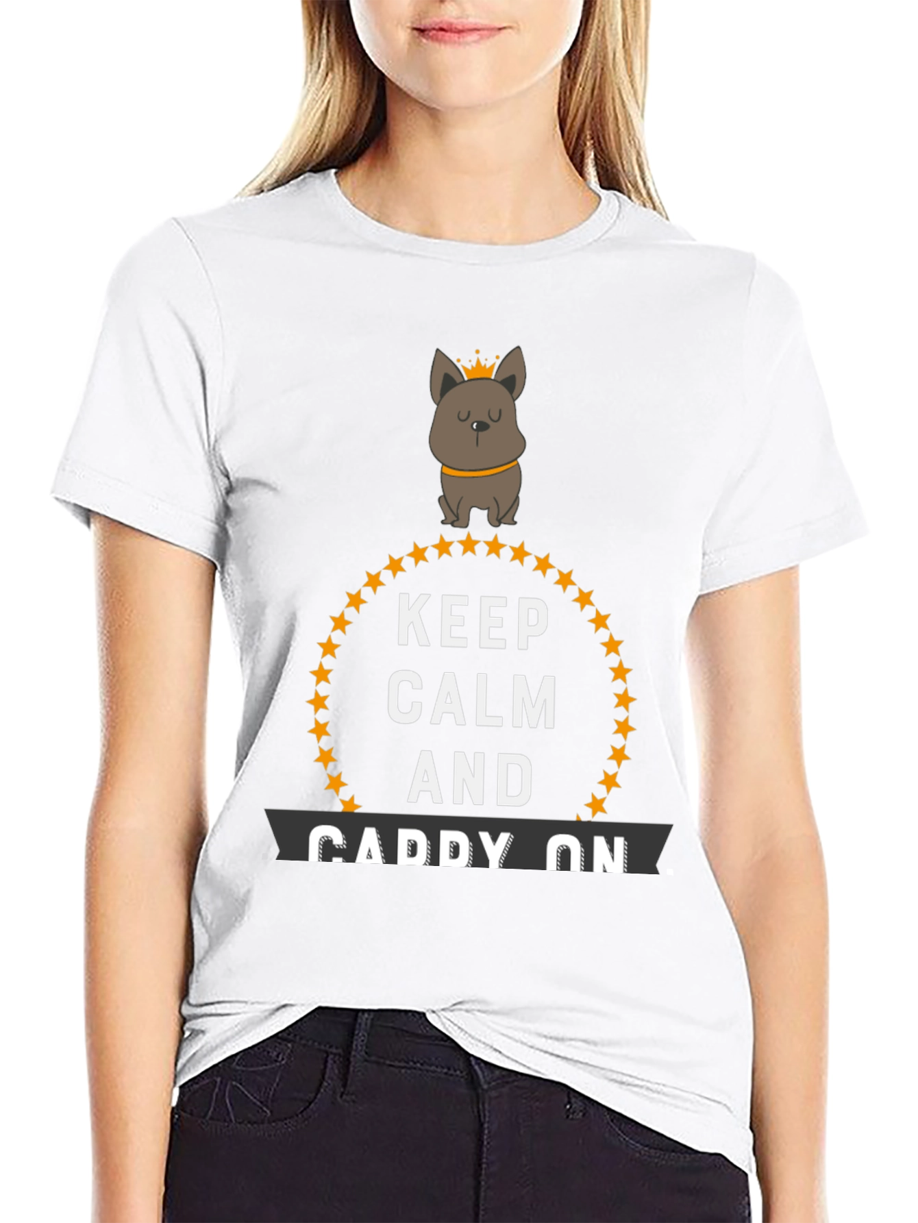 Black Keep Calm and Caddy On Novelty T-Shirt view 9