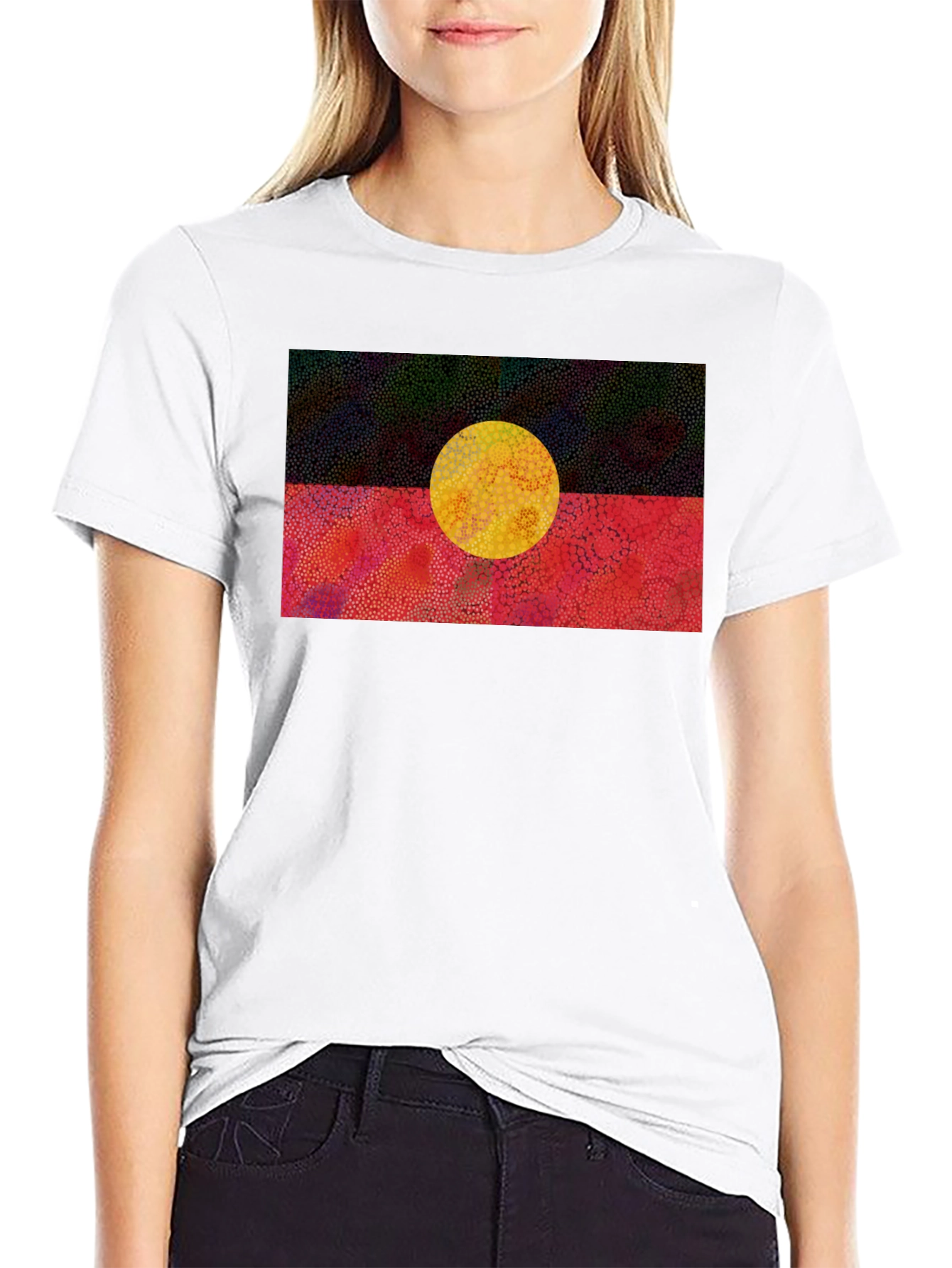 Black Aboriginal Flag Graphic T-Shirt view 9