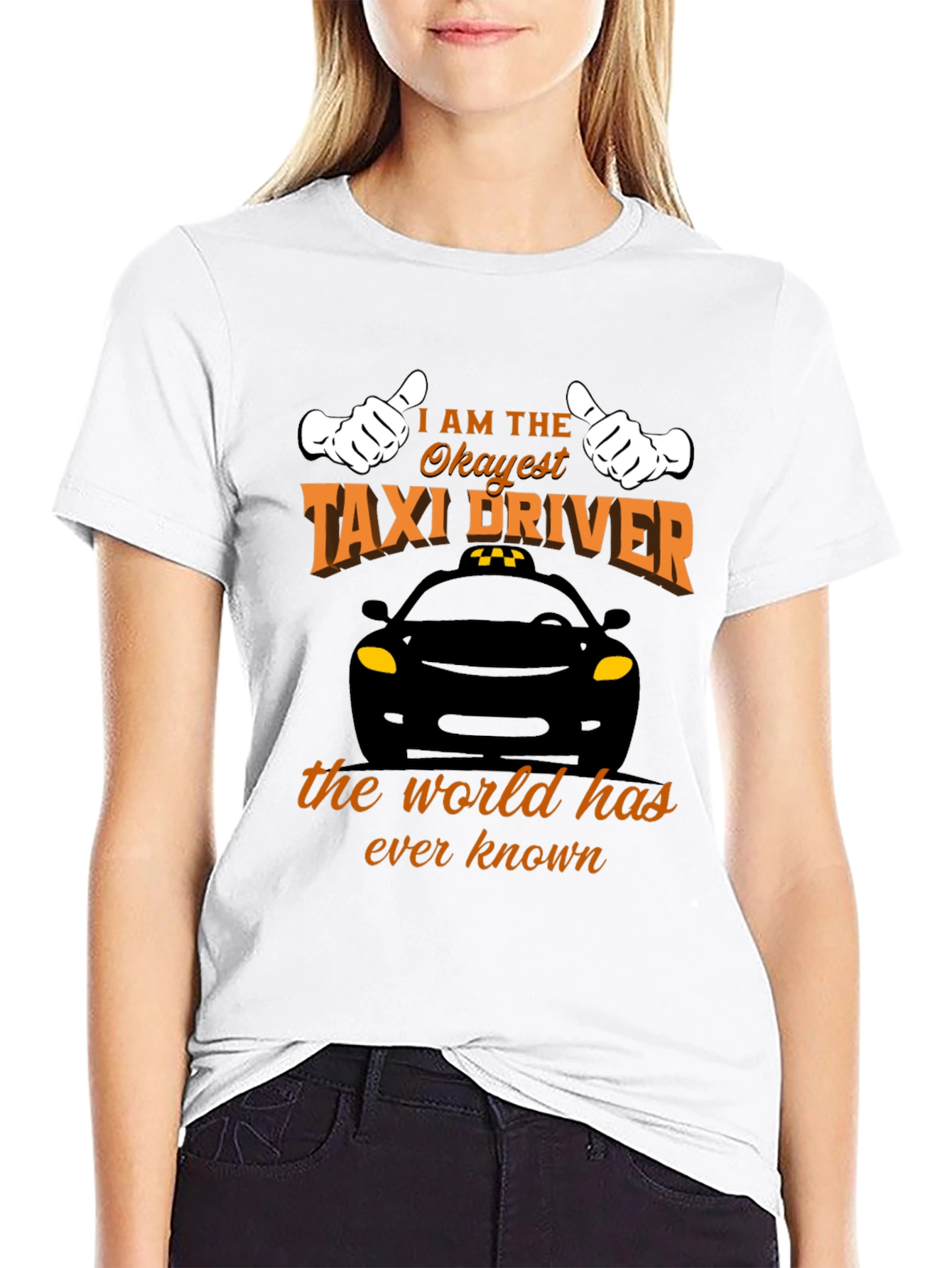 Black Okayest Taxi Driver T-Shirt - Funny Car Humor Tee view 9