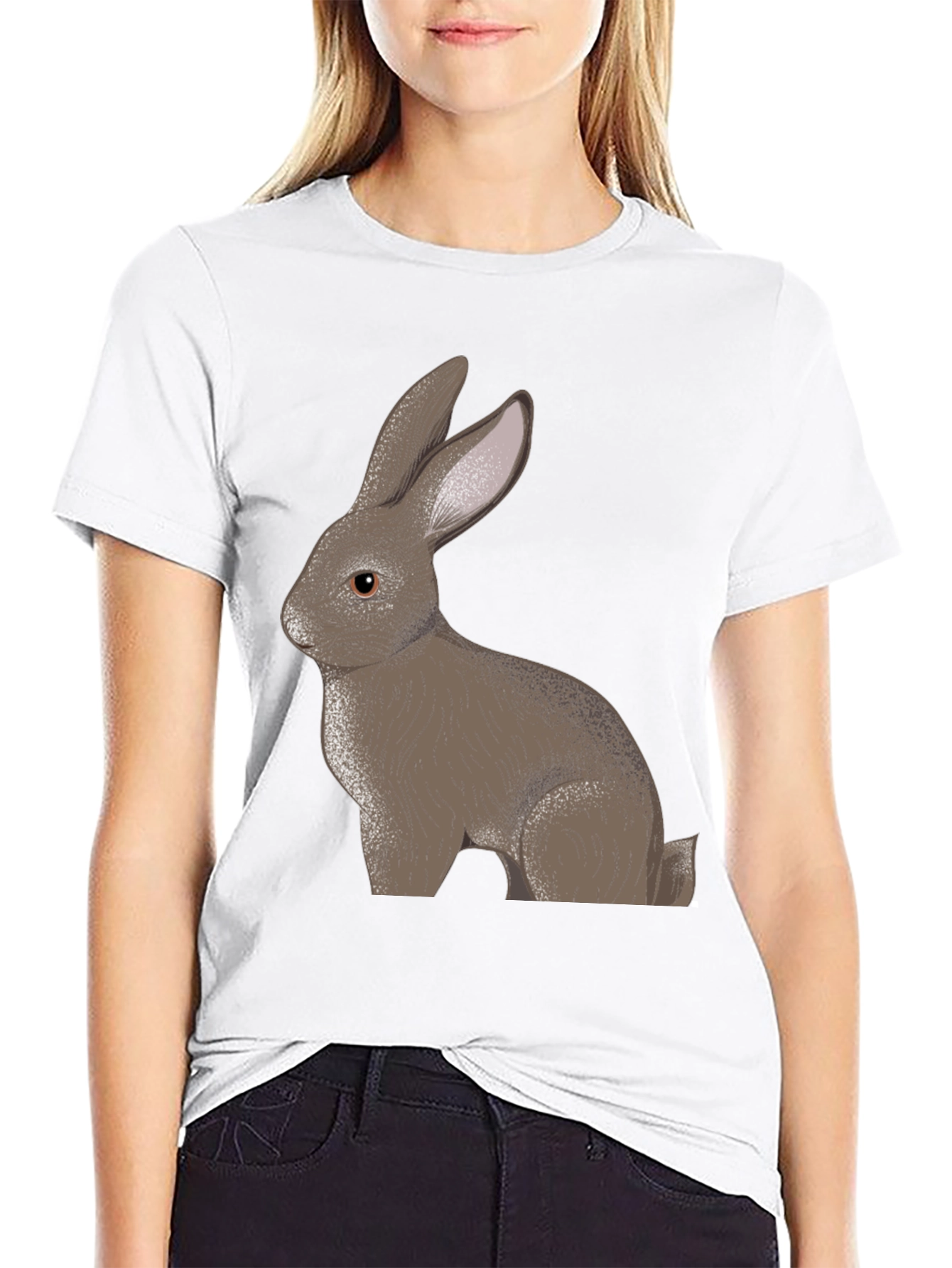 Black Bunny Rabbit Graphic Tee - Soft Cotton Blend view 9