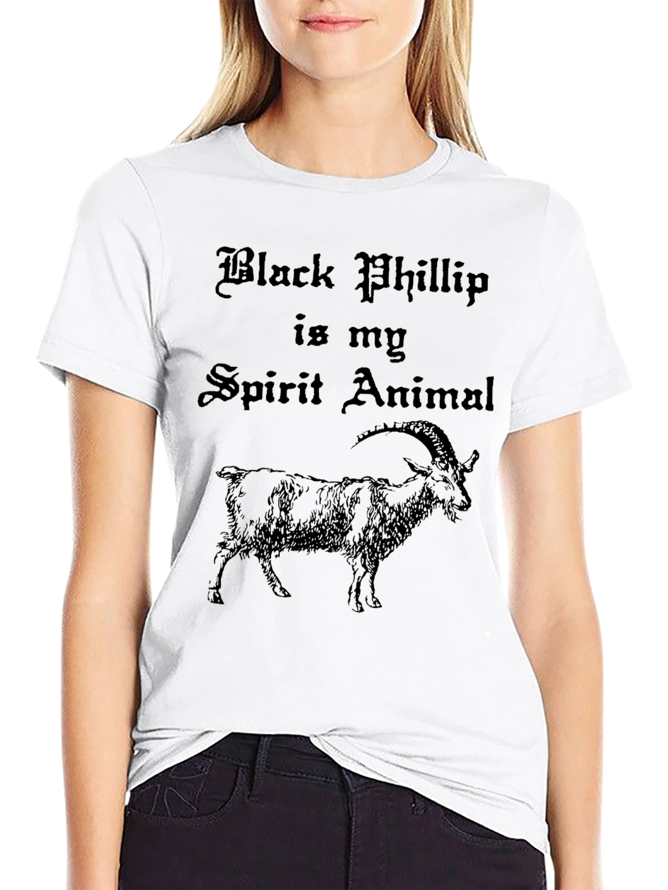 Black Black Phillip Spirit Animal Graphic T-Shirt view 9