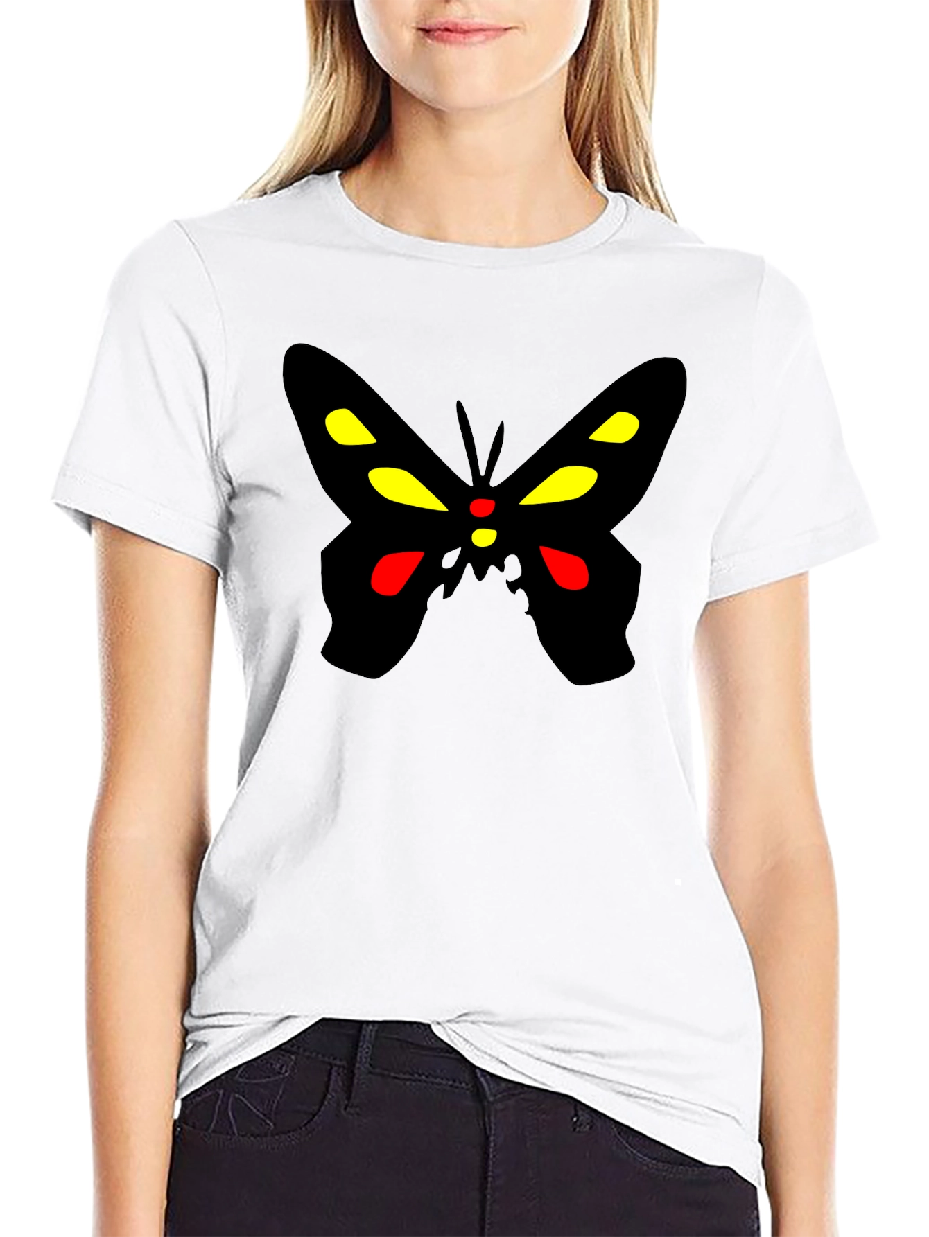 Black Butterfly Graphic Black T-Shirt view 9