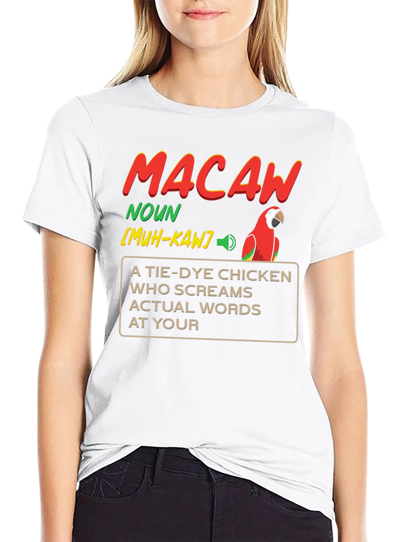 Black Macaw Definition Graphic T-Shirt - Novelty Bird Lover Tee view 9