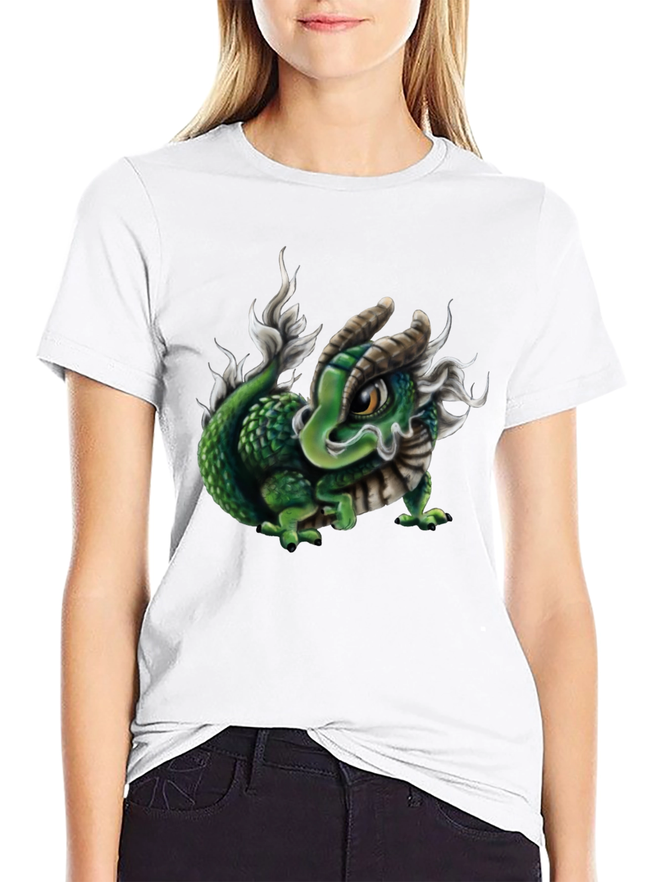 Black Dragon Graphic Tee - Black Cotton Blend view 9