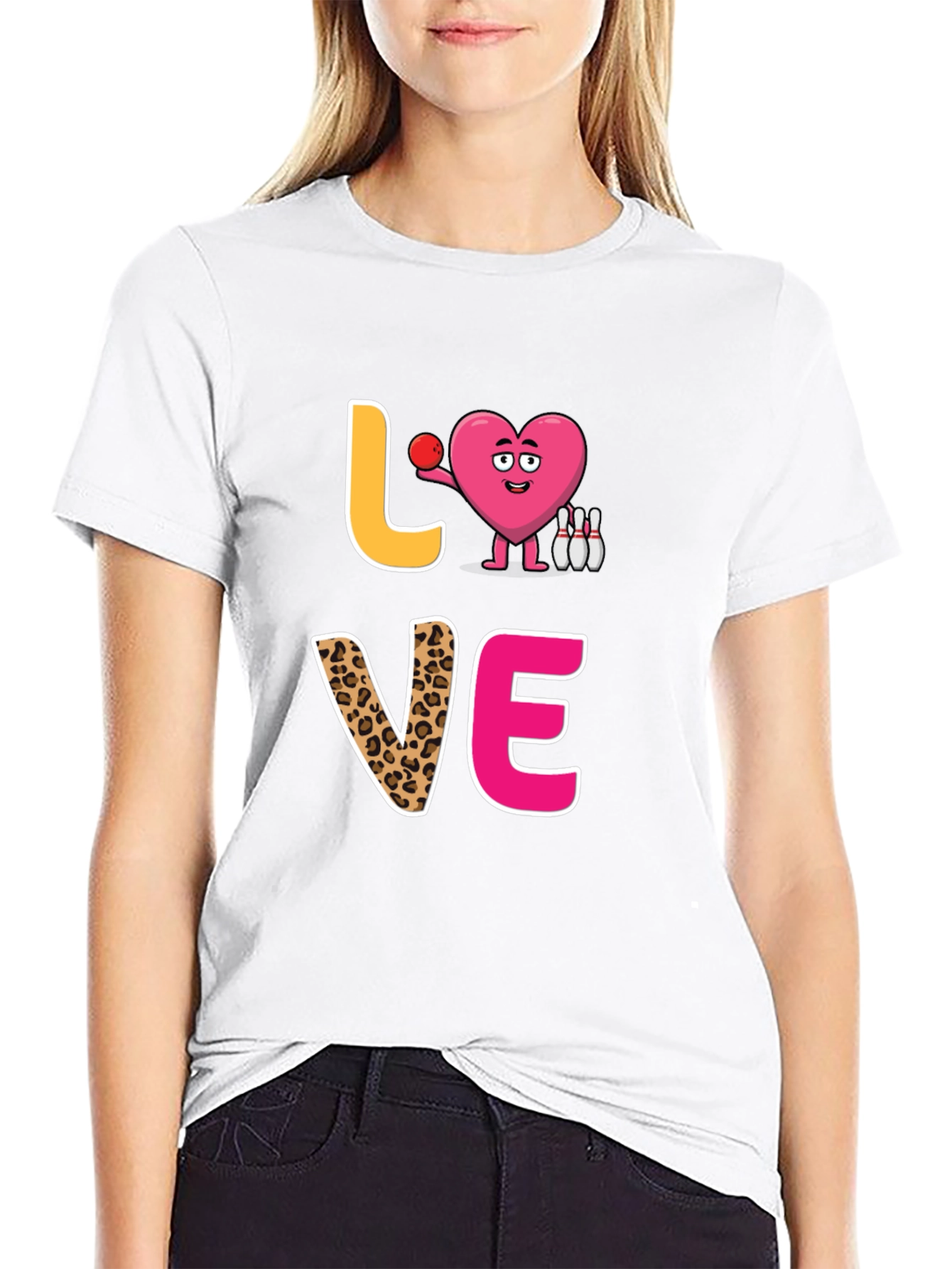 Black Love Bowling Graphic T-Shirt view 9