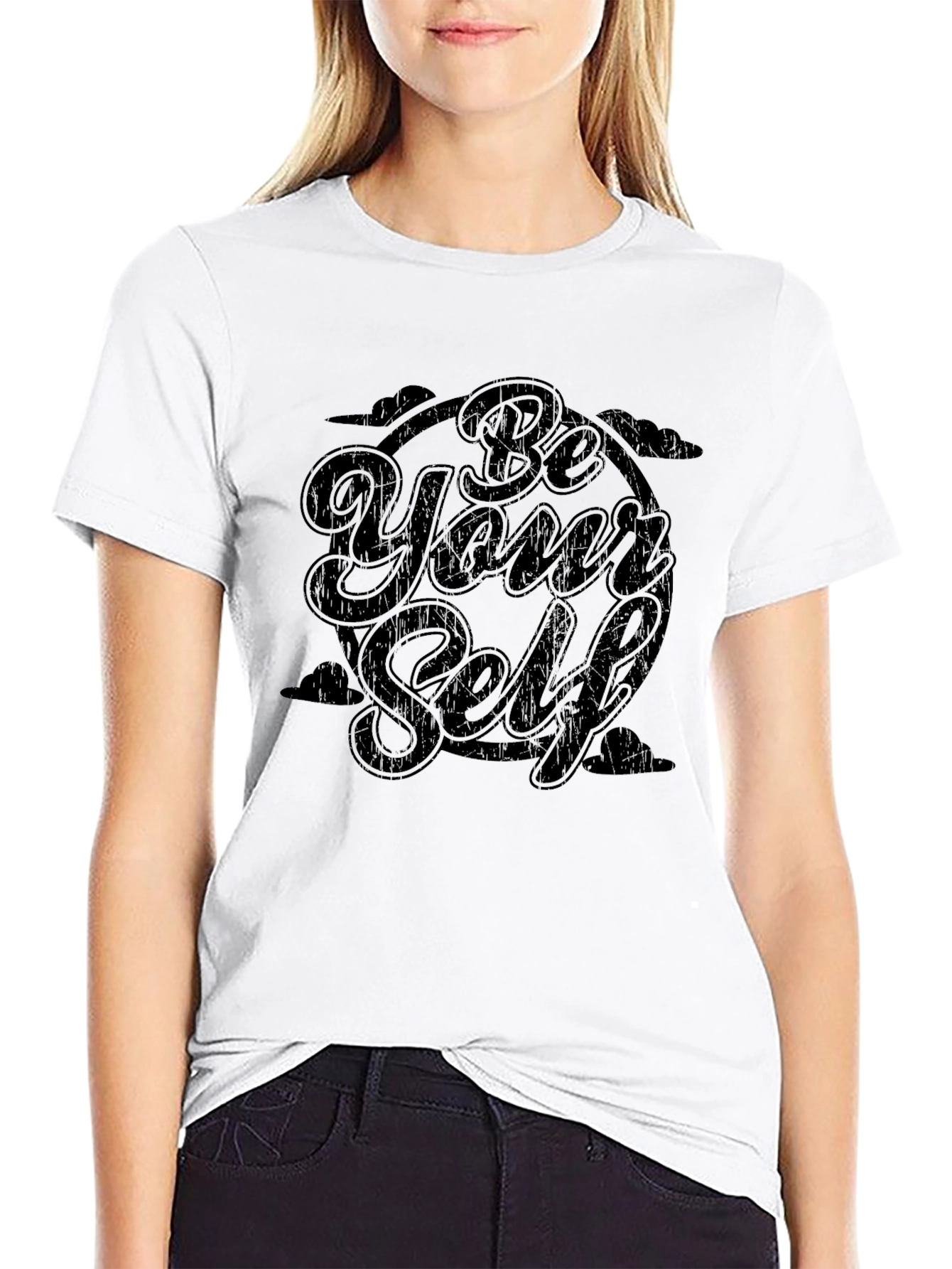 Black Be Yourself Graphic T-Shirt - Black view 9