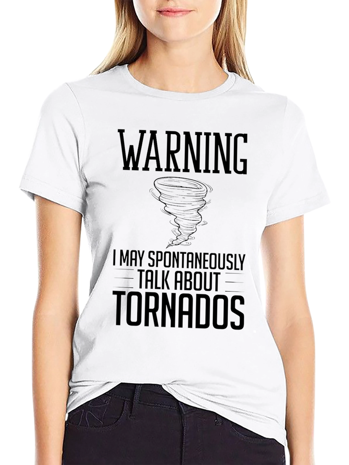 Black Warning Tornadoes T-Shirt - Weather Enthusiast Tee view 9