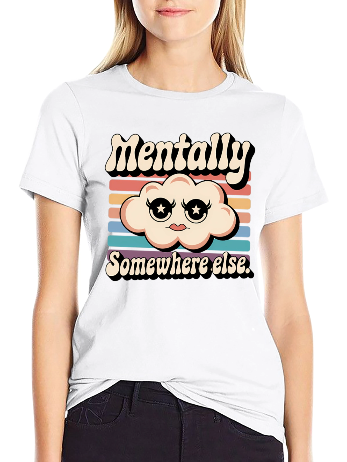 Black Mentally Somewhere Else Graphic Tee view 9