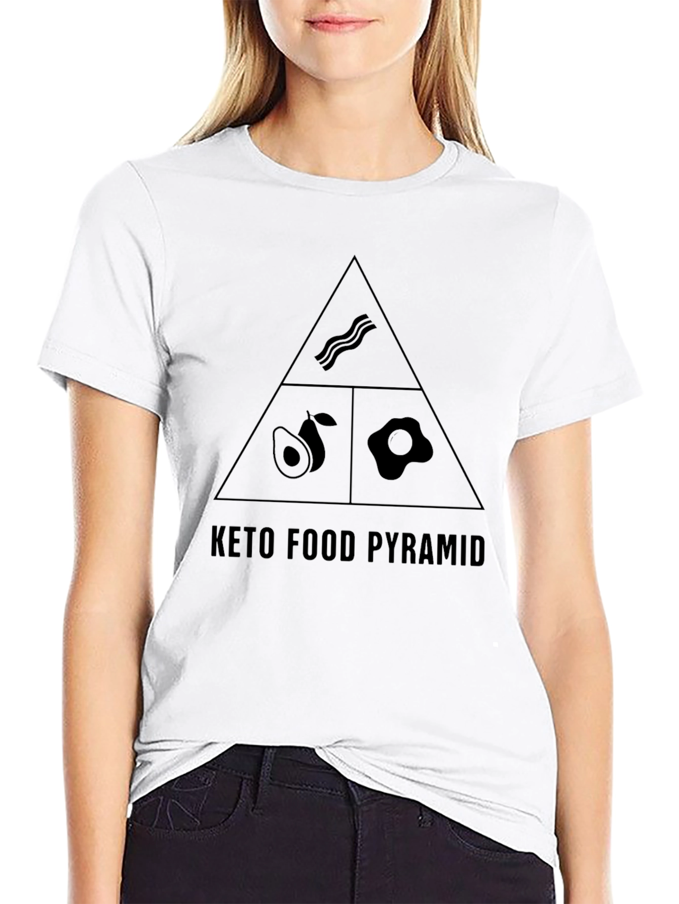 Keto Food Pyramid T-Shirt - Black Graphic Tee - 9