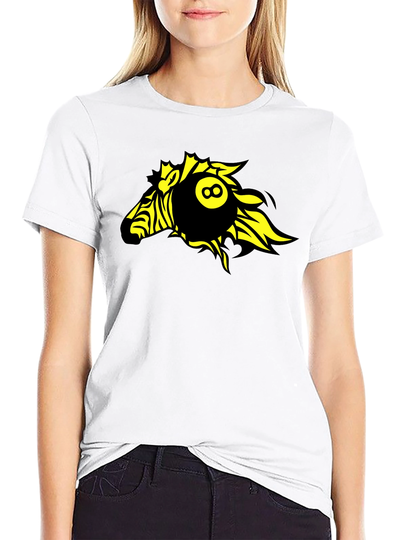 Black Zebra 8-Ball Graphic T-Shirt - Bold Design view 9
