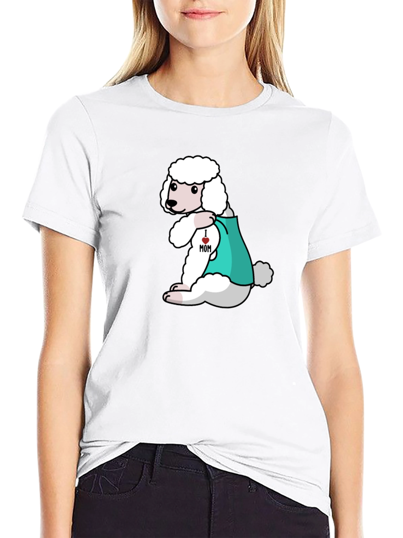 Black Poodle Mom Tattoo Graphic Tee view 9