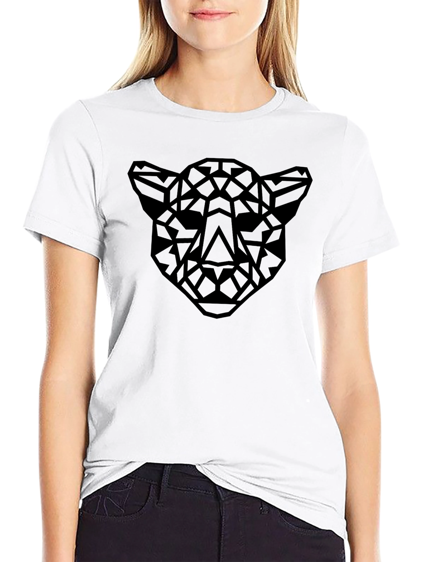 Black Geometric Panther T-Shirt - Modern Style view 9