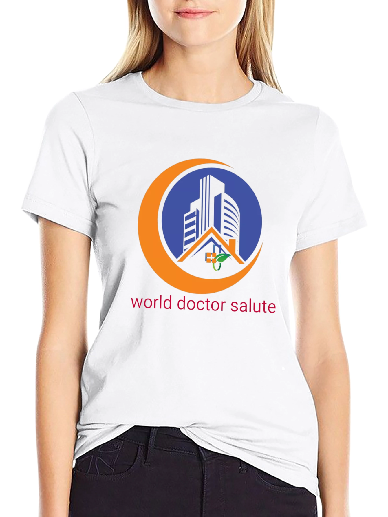 Black World Doctor Salute Black T-Shirt view 9