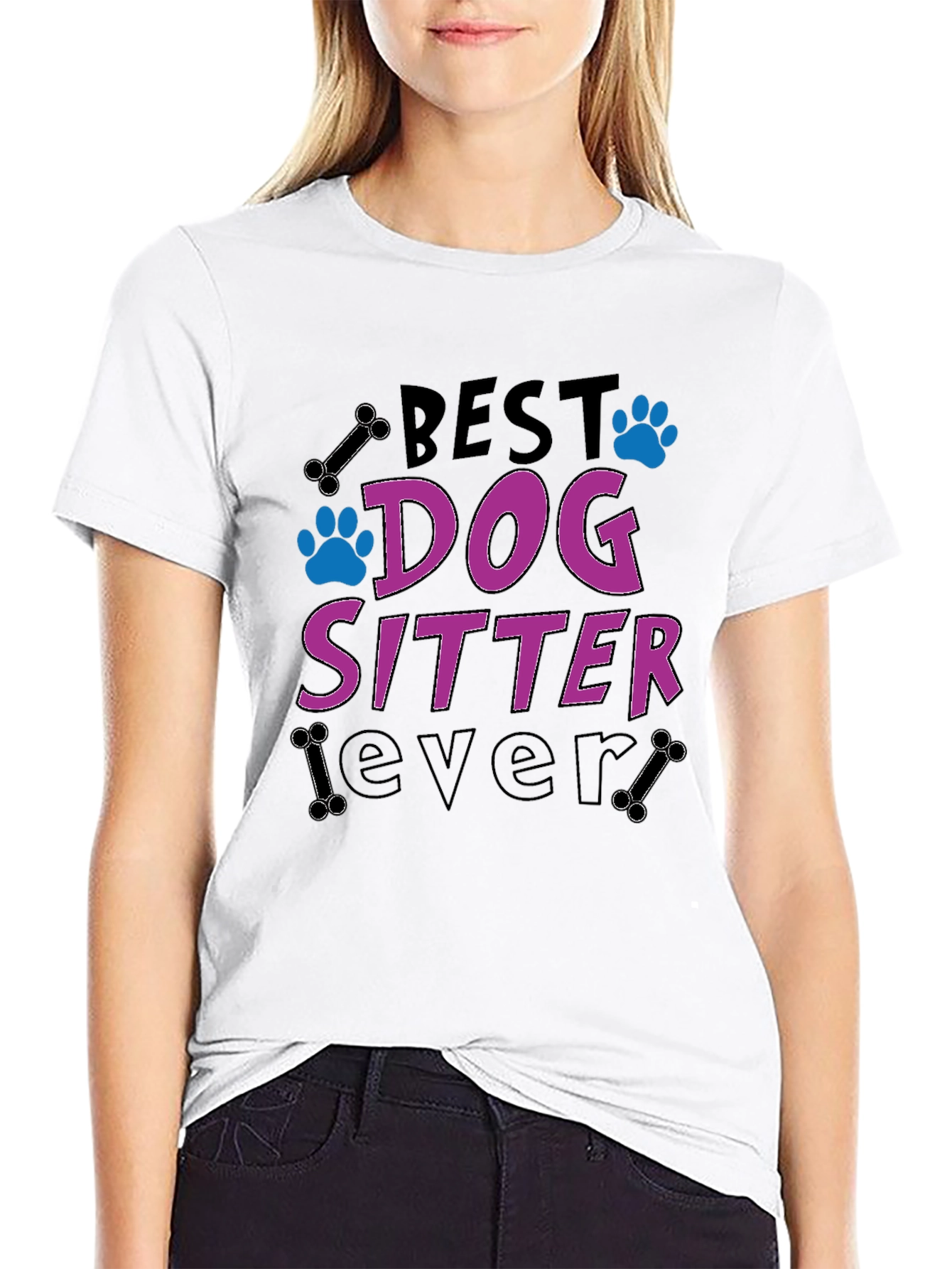 Black Best Dog Sitter Ever T-Shirt view 9
