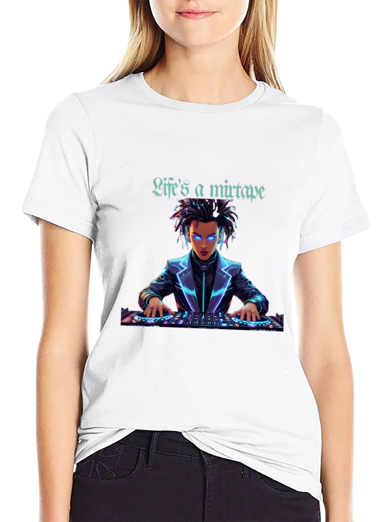 Black Life's a Mixtape DJ Graphic T-Shirt view 9