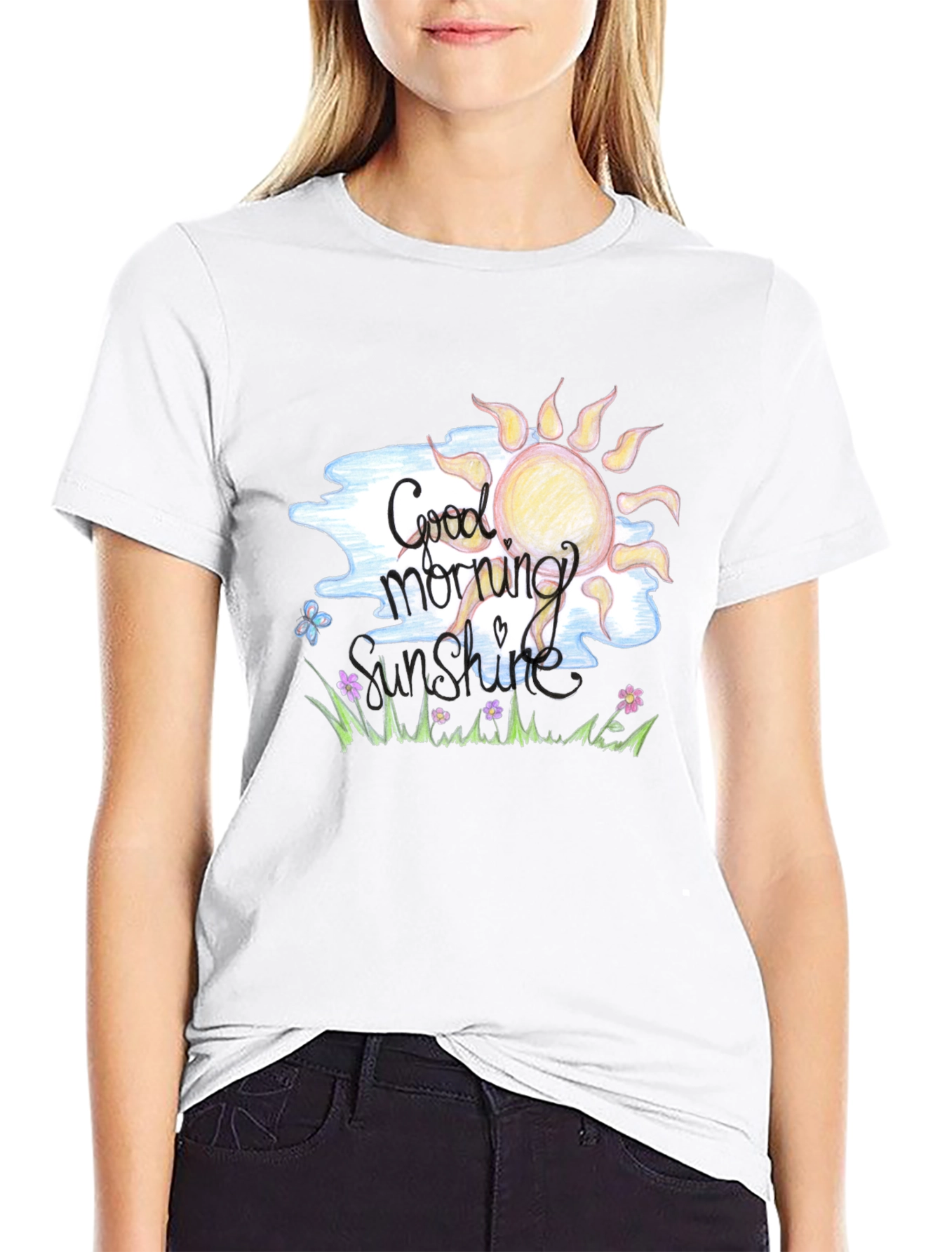 Black Good Morning Sunshine Graphic Tee view 9
