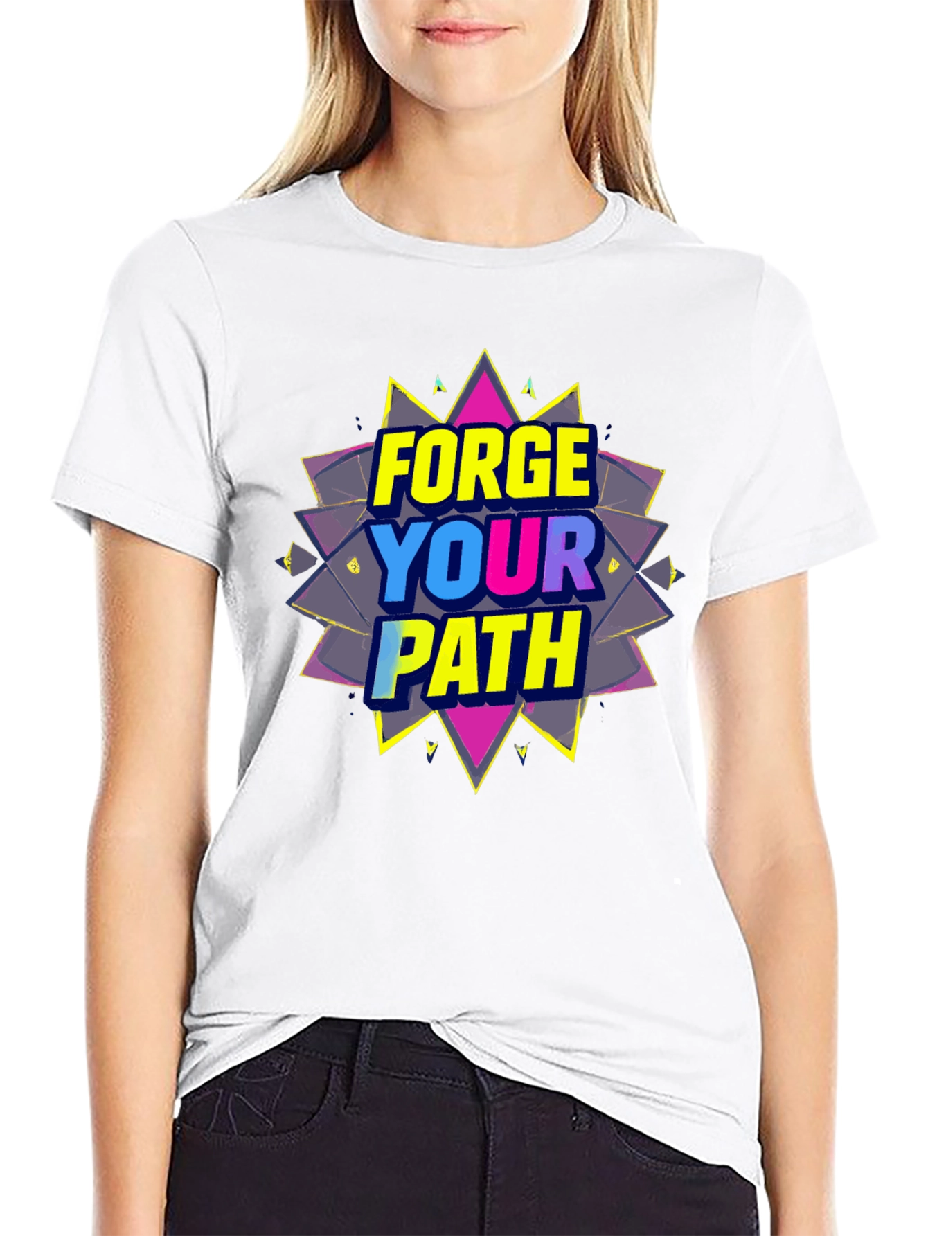 Black Forge Your Path Black Graphic T-Shirt view 9