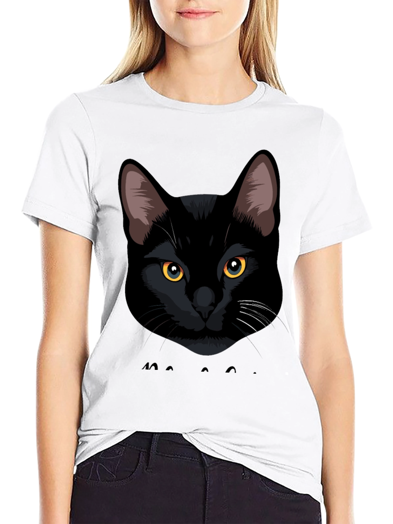Black Black Cat Graphic Tee - Men's Casual T-Shirt view 9