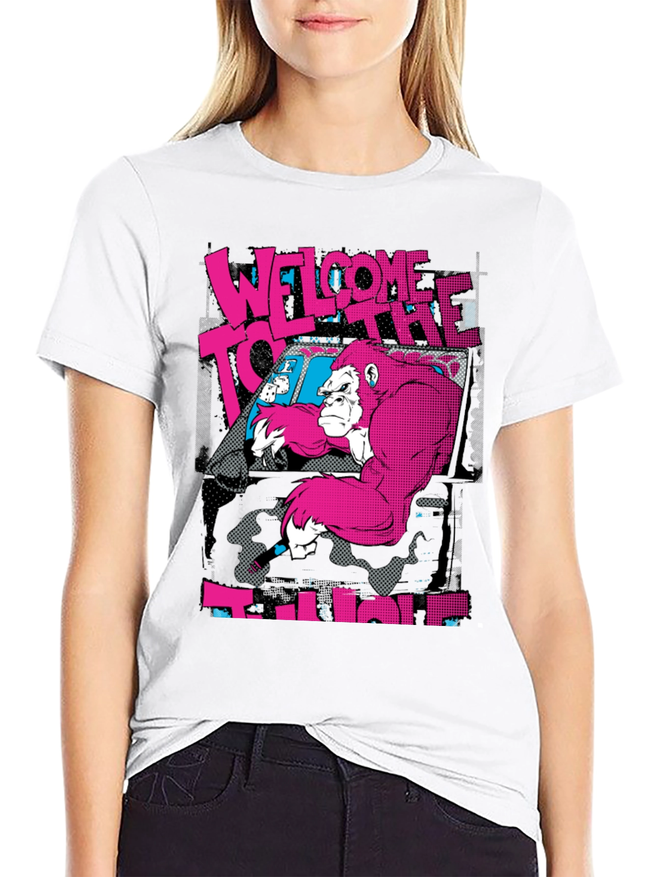 Black Welcome to the Jungle Gorilla Graphic T-Shirt view 9