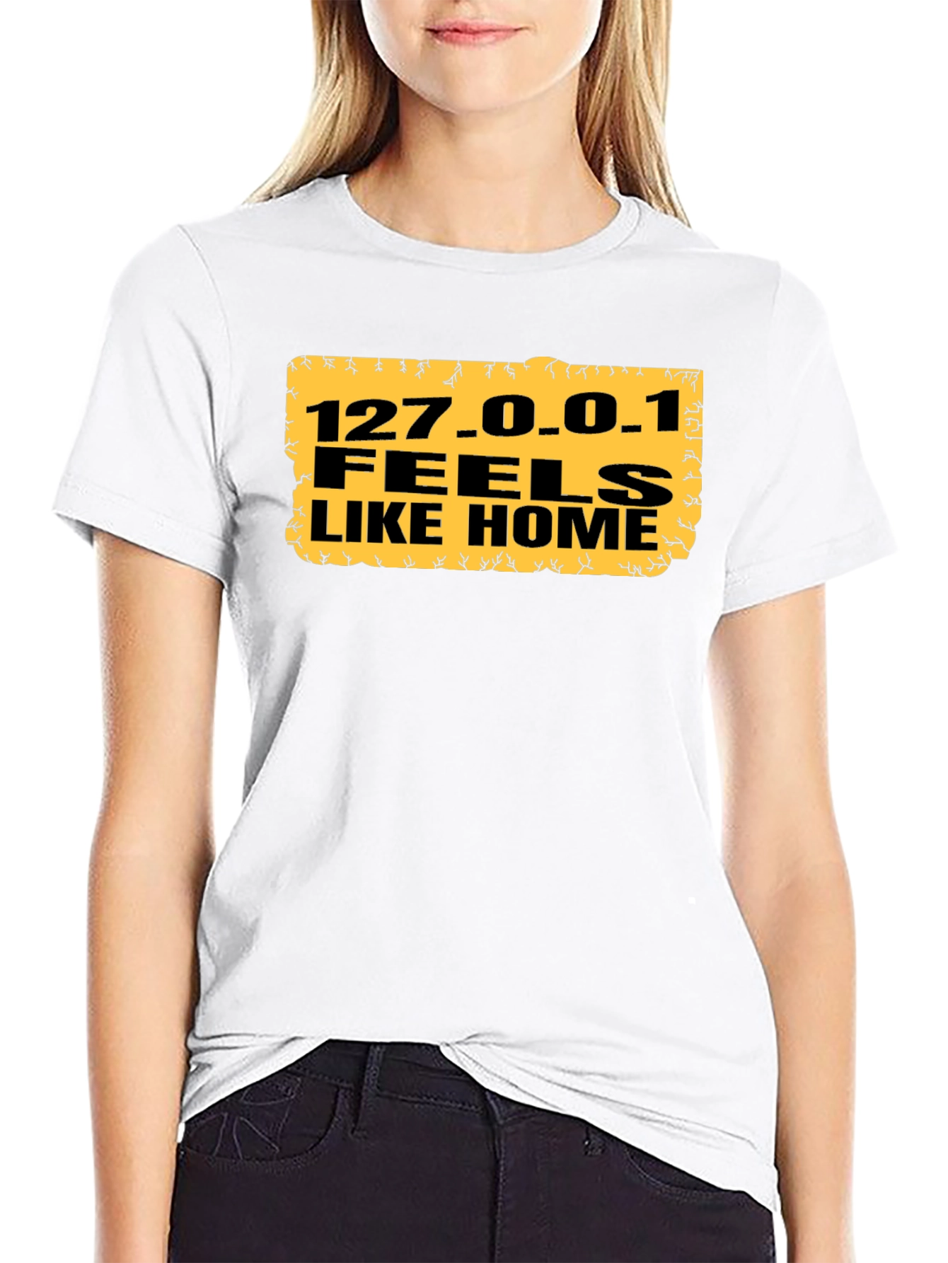 Black 127.0.0.1 Feels Like Home Black T-Shirt view 9