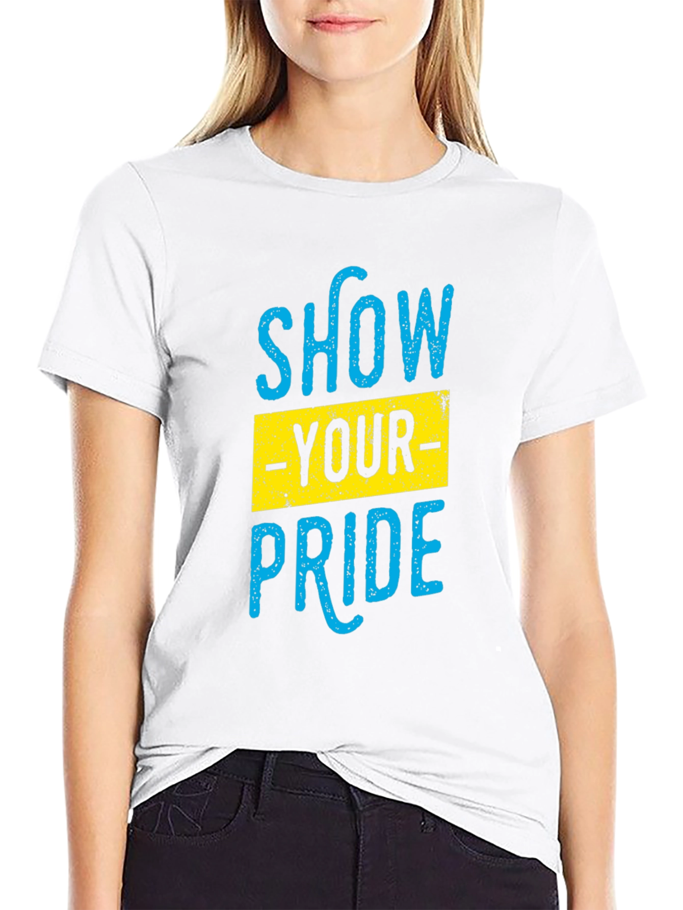 Black Show Your Pride Graphic T-Shirt - Black Cotton Blend view 9