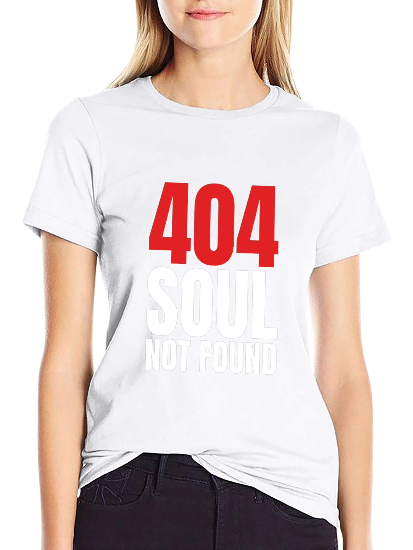 Black 404 Soul Not Found Graphic Tee - Black Cotton Blend Shirt view 9