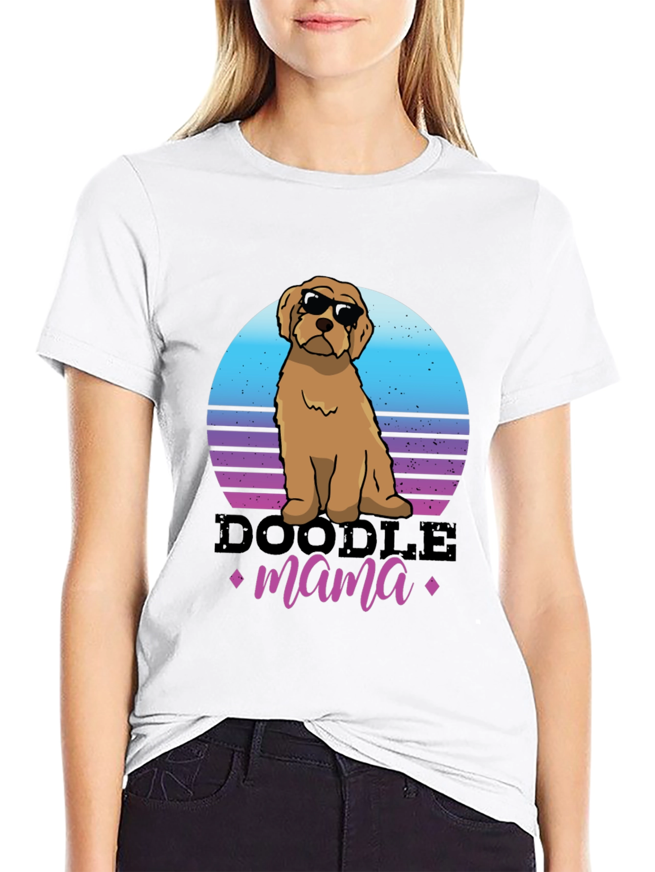 Black Doodle Mama T-Shirt - Dog Lover Tee view 9