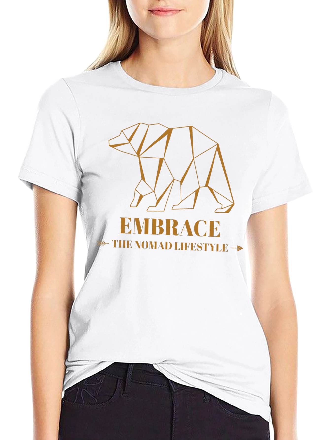 Geometric Bear Graphic Tee - Embrace the Nomad Lifestyle - 9