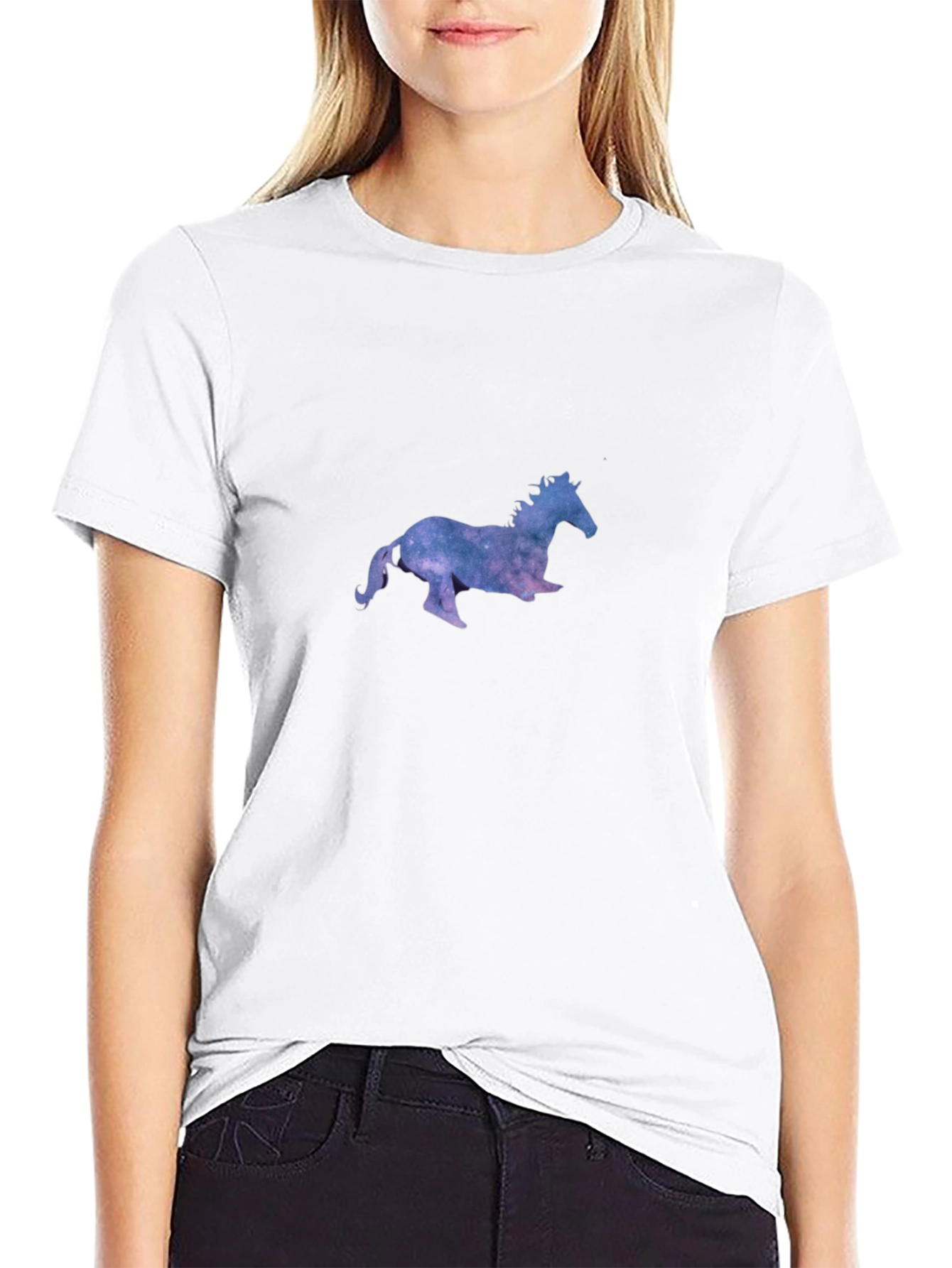 Black Galaxy Horse Black T-Shirt view 9